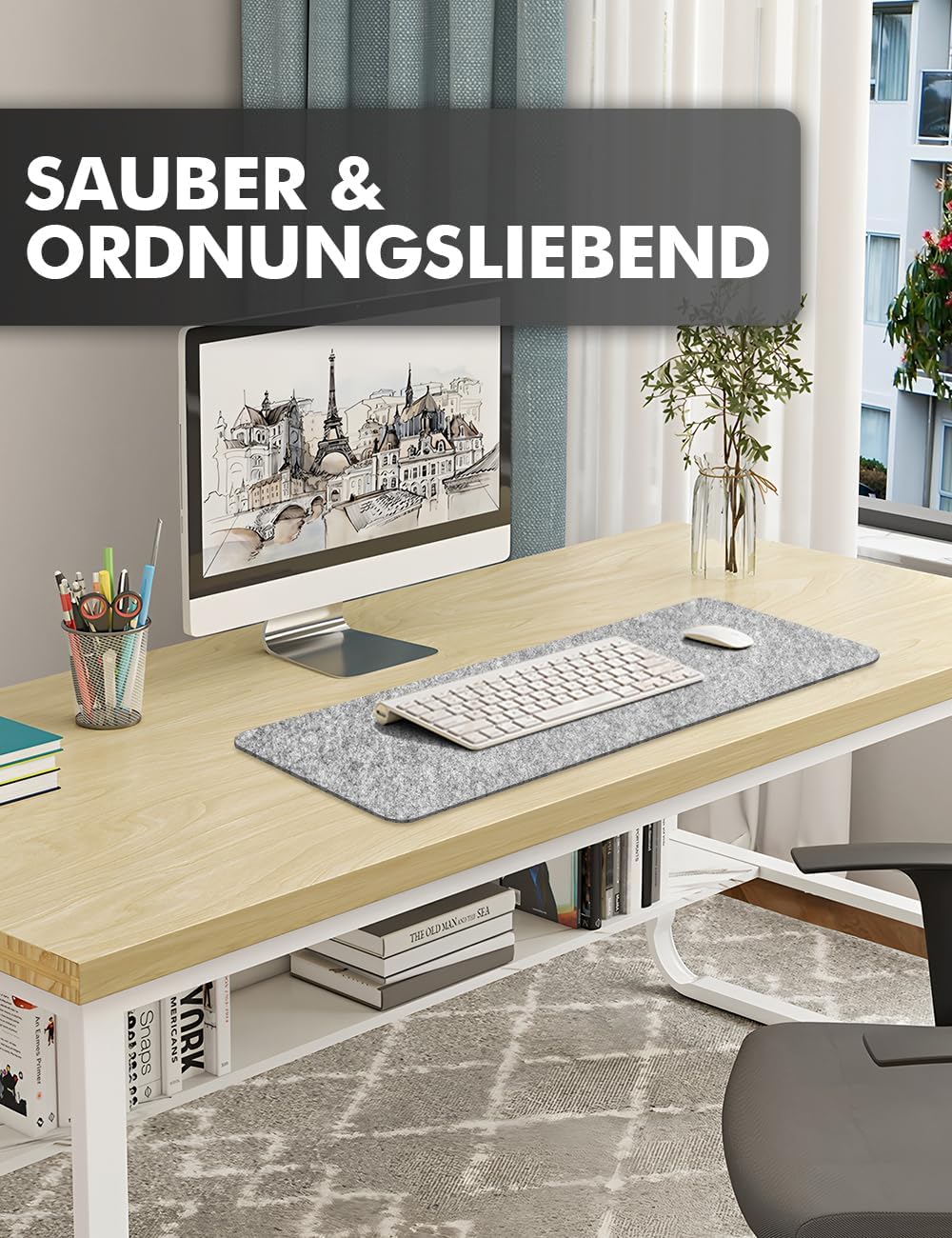 Thumbnail 6 de shinfly Schreibtischunterlage Filz 120x60 cm