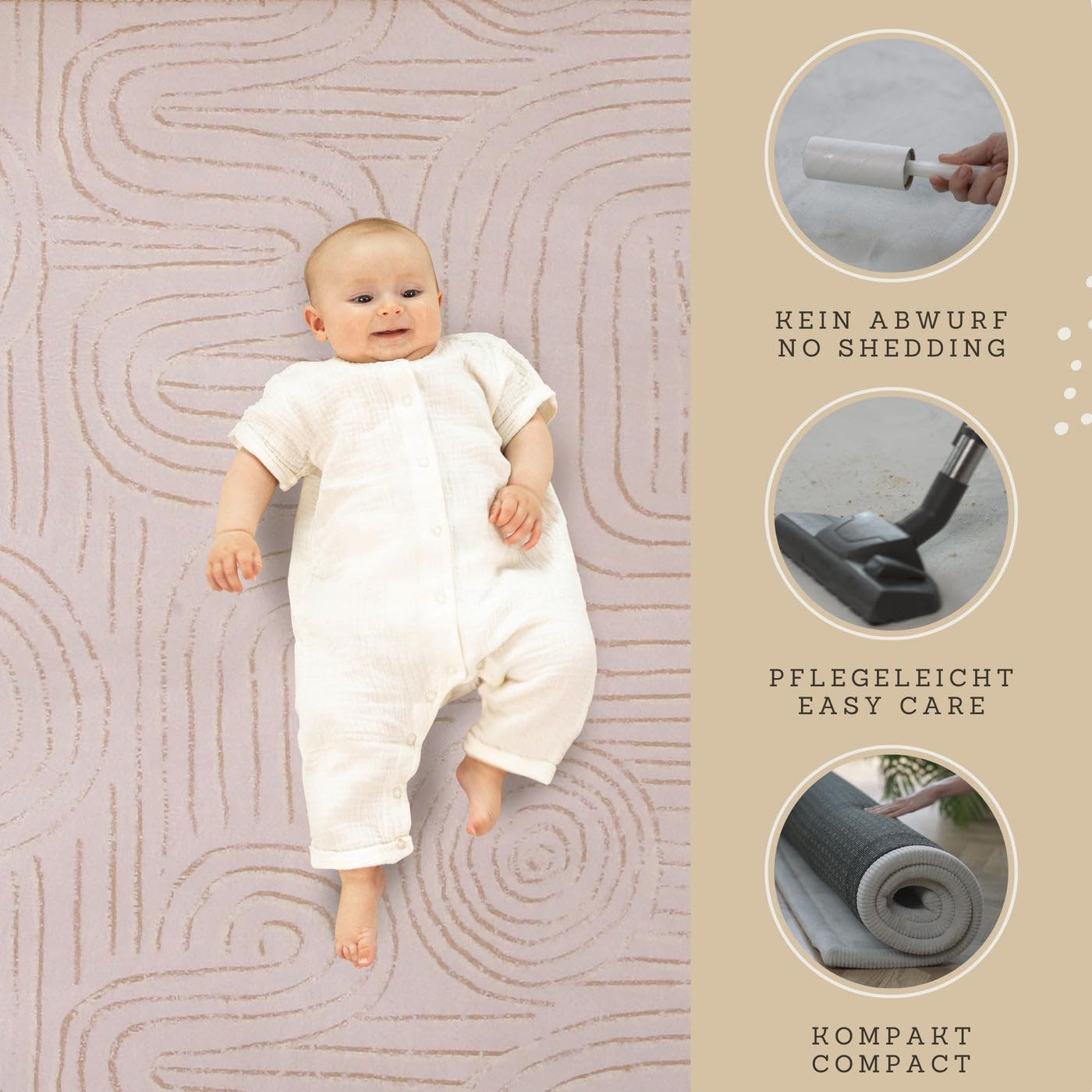 Thumbnail 3 de Hakuna Matte CloudSoft Baby Play Mat for Floor 60" x 80" Zen Garden (Coral Velvet)