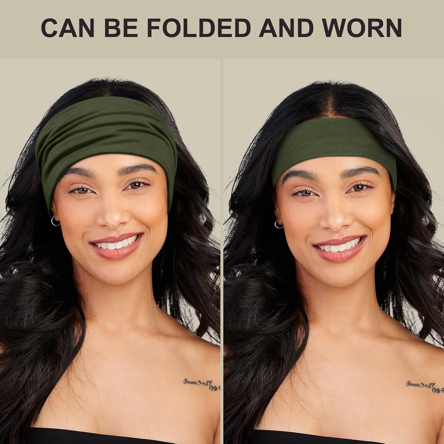 Detalle de DiyJibb 7-Pack Wide Headbands for Women, Soft Stretchy Cloth, 7 Colors