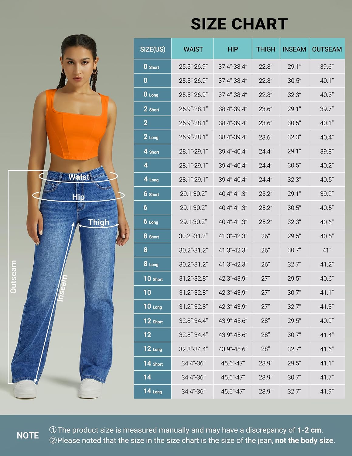 Detalle de FUNUCA Women's Boyfriend Jeans, High-Rise Wide Leg in Stretch Denim