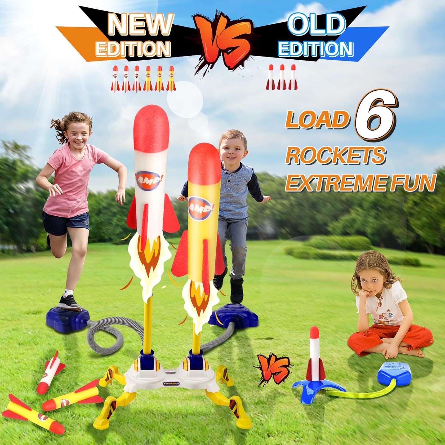 Thumbnail 3 de TODARRUN Space Rocket Launcher for Kids: 6 Rockets, Dual Pedal Action, LED & Foam Variants