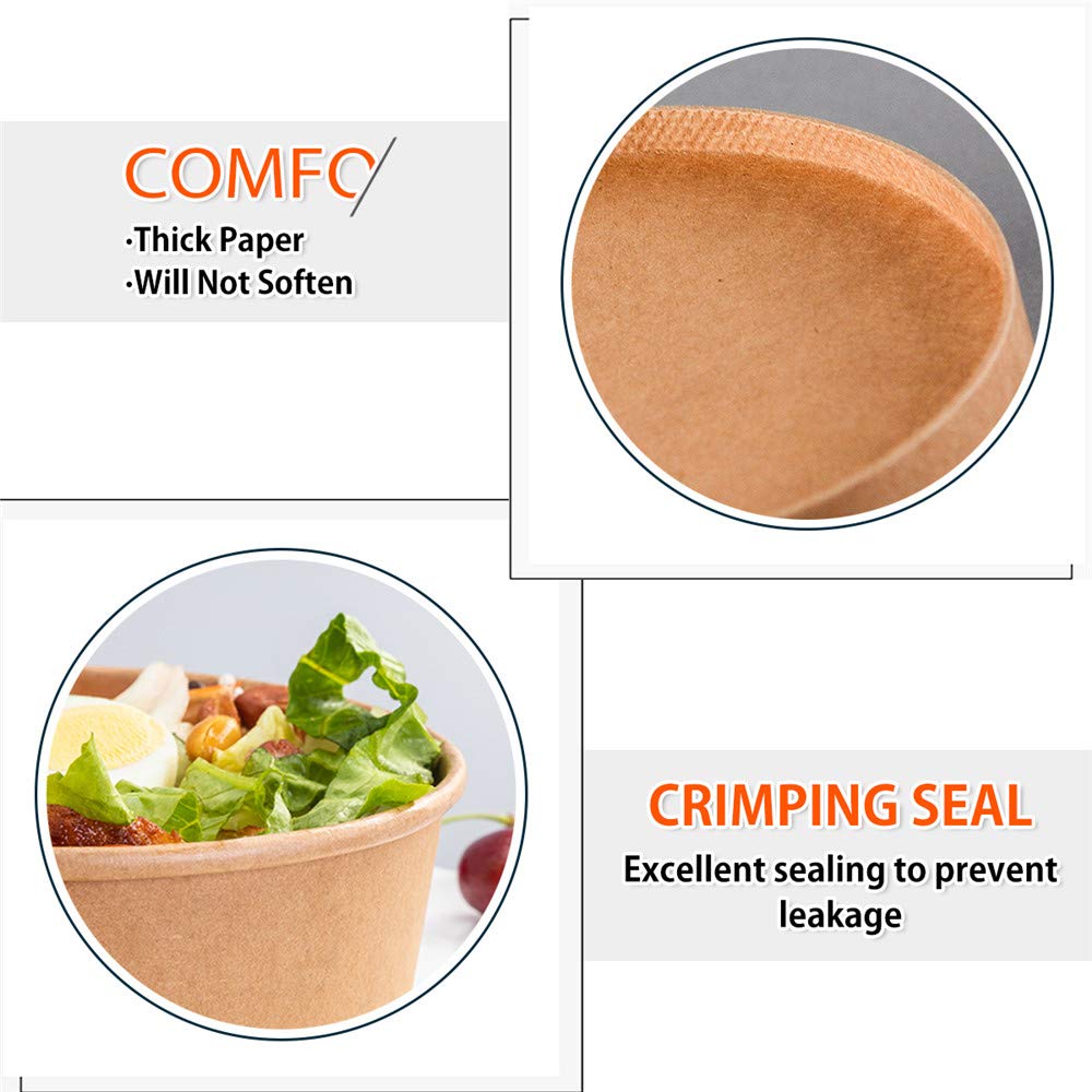 Detalle de TOPtoper 36Oz Paper Soup Bowls 50-Pack 🍲
