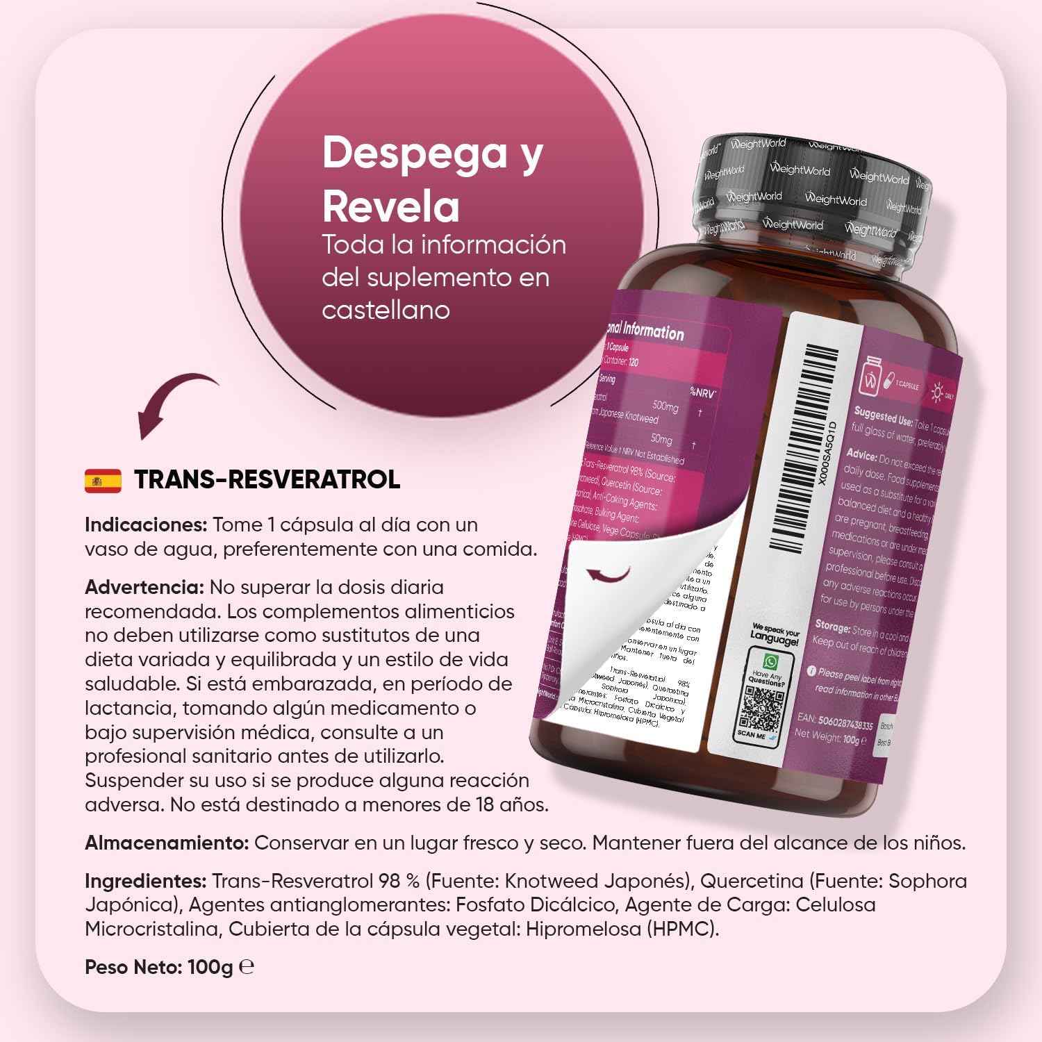 Thumbnail 4 de WeightWorld Trans Resveratrol 550 mg