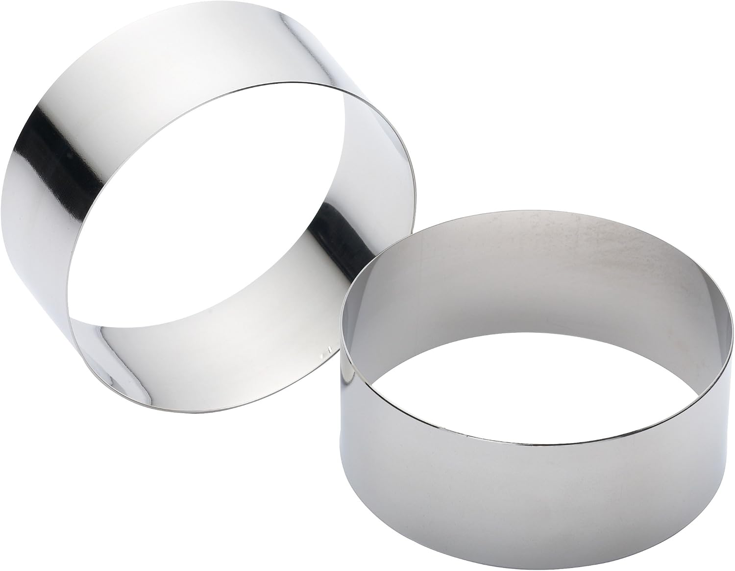Detalle de KitchenCraft KCRINGLRG matlagningsringar i rostfritt stål, 9 cm, 2-pack