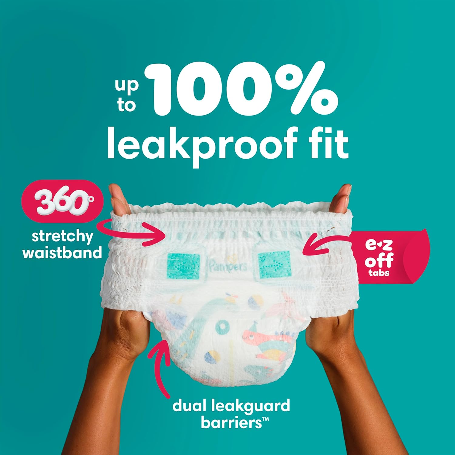 Detalle de Pampers Cruisers 360° Diapers, Size 5 (100 Count) with 360° Stretch, Leakproof Fit
