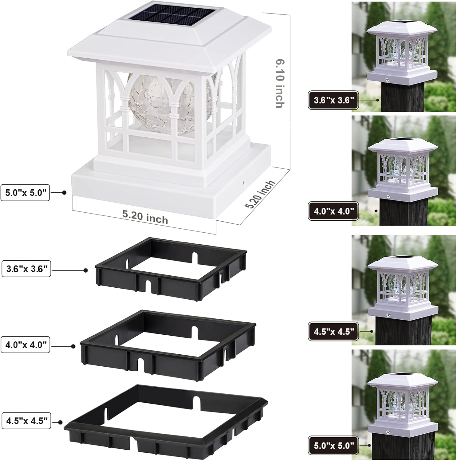 Detalle de AEFRELEOHT Solar Post Cap Lights 20 Lumens