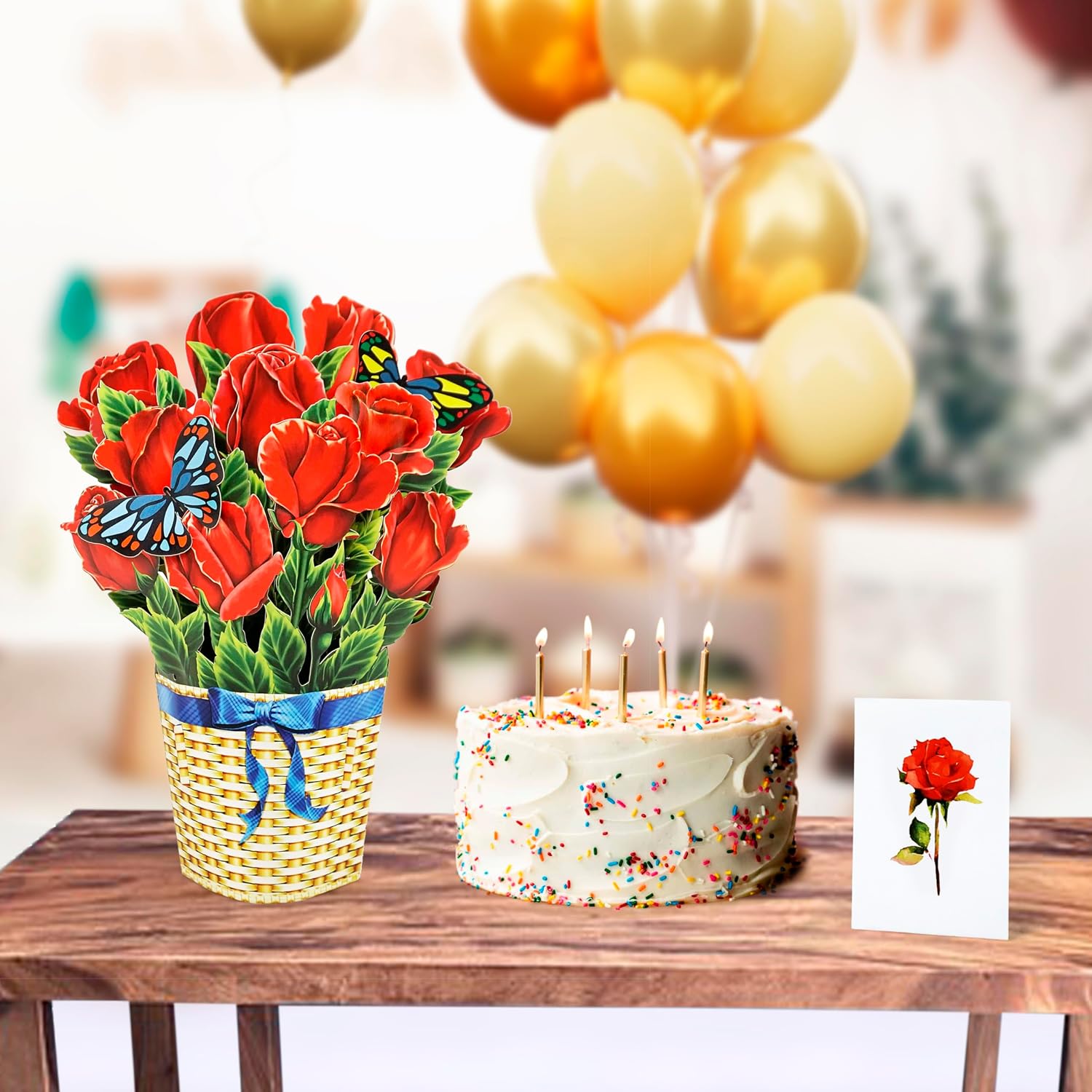 Thumbnail 6 de CUTPOPUP Red Rose Bouquet 3D Pop Up Greeting Card (26x30cm) for Birthday, Mother’s Day and more
