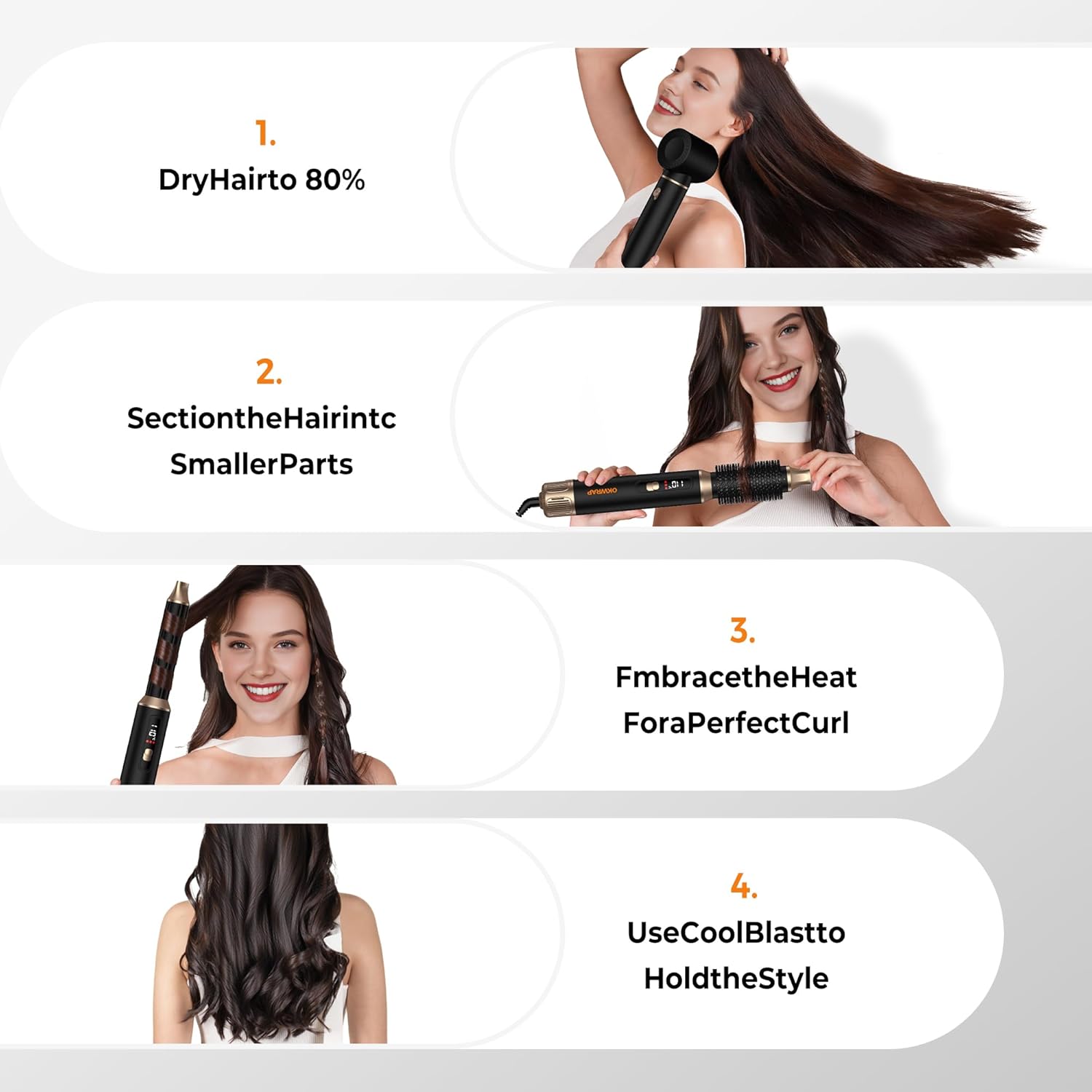 Thumbnail 3 de OKWRAP Hairstyler 5 in 1 – LCD Haarstyler Airbrush mit 5 Funktionen