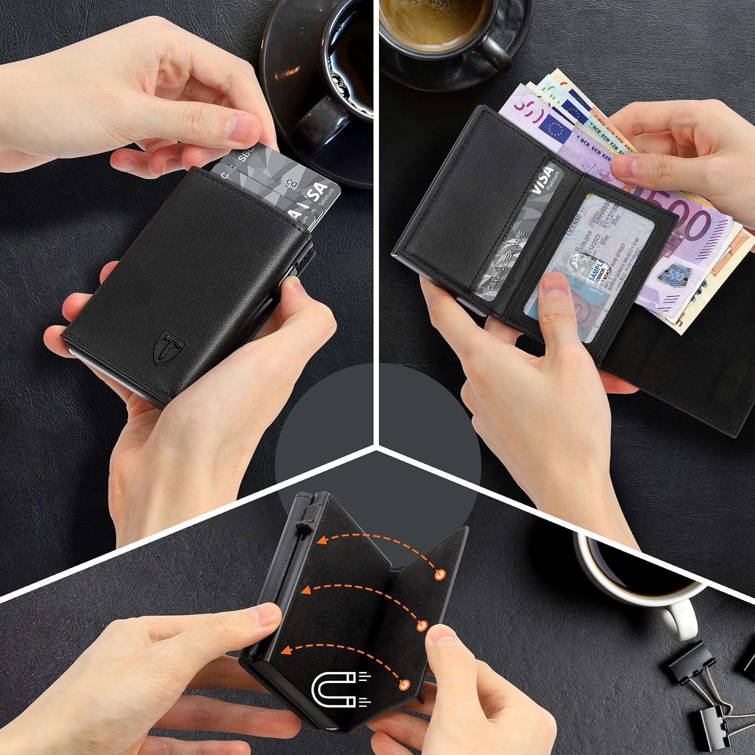 Detalle de TENBST Portafoglio Slim 10 cm 💼