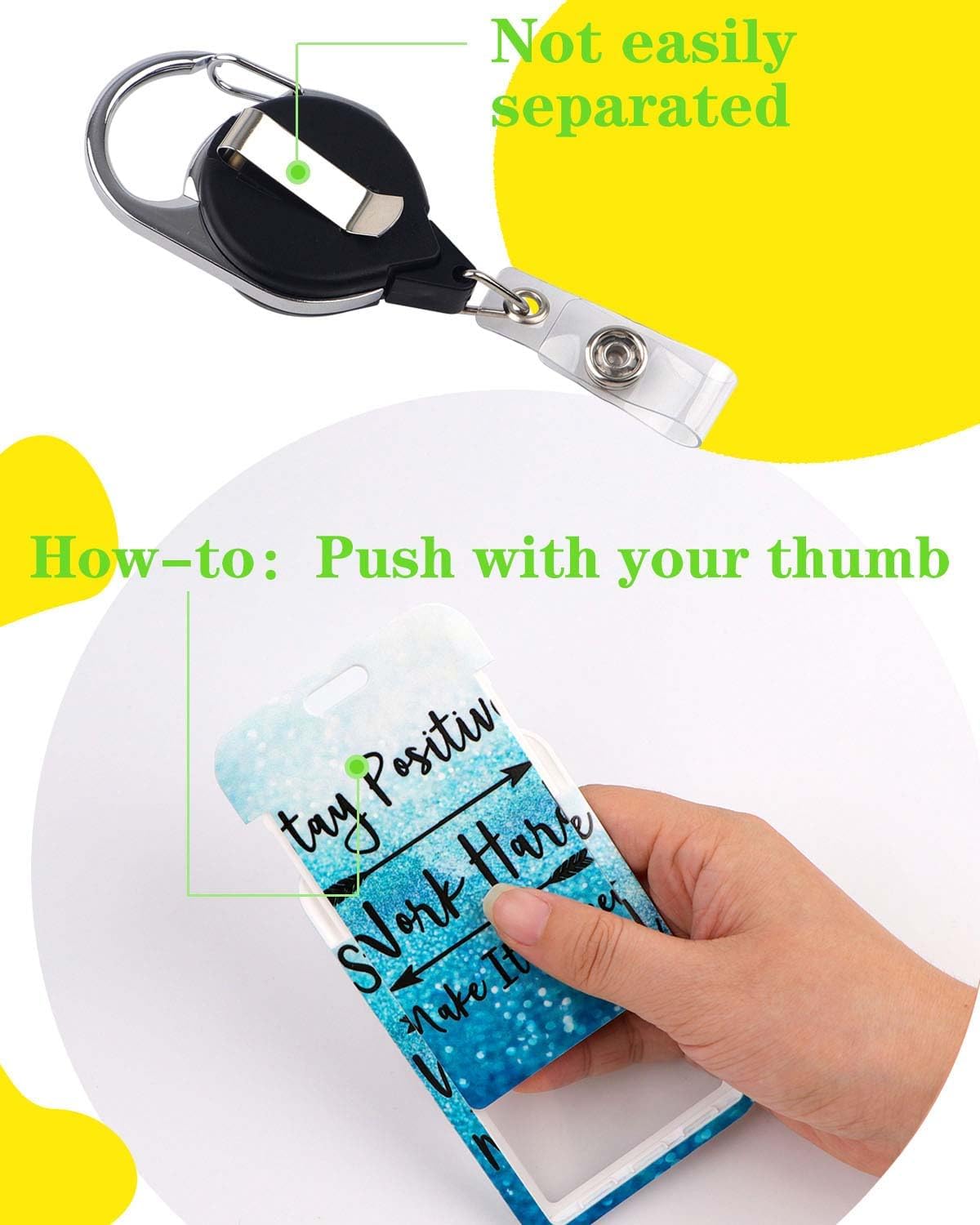 Thumbnail 2 de Blue ID Badge Lanyard with Retractable Reel