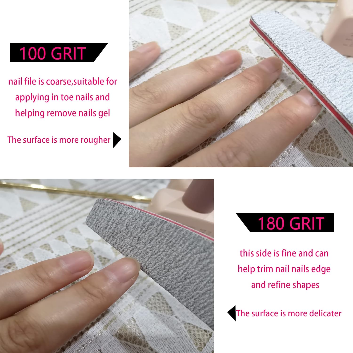 Thumbnail 5 de AYITOO Nagelfeilen 50 StĂĽck 100/180 đź’…
