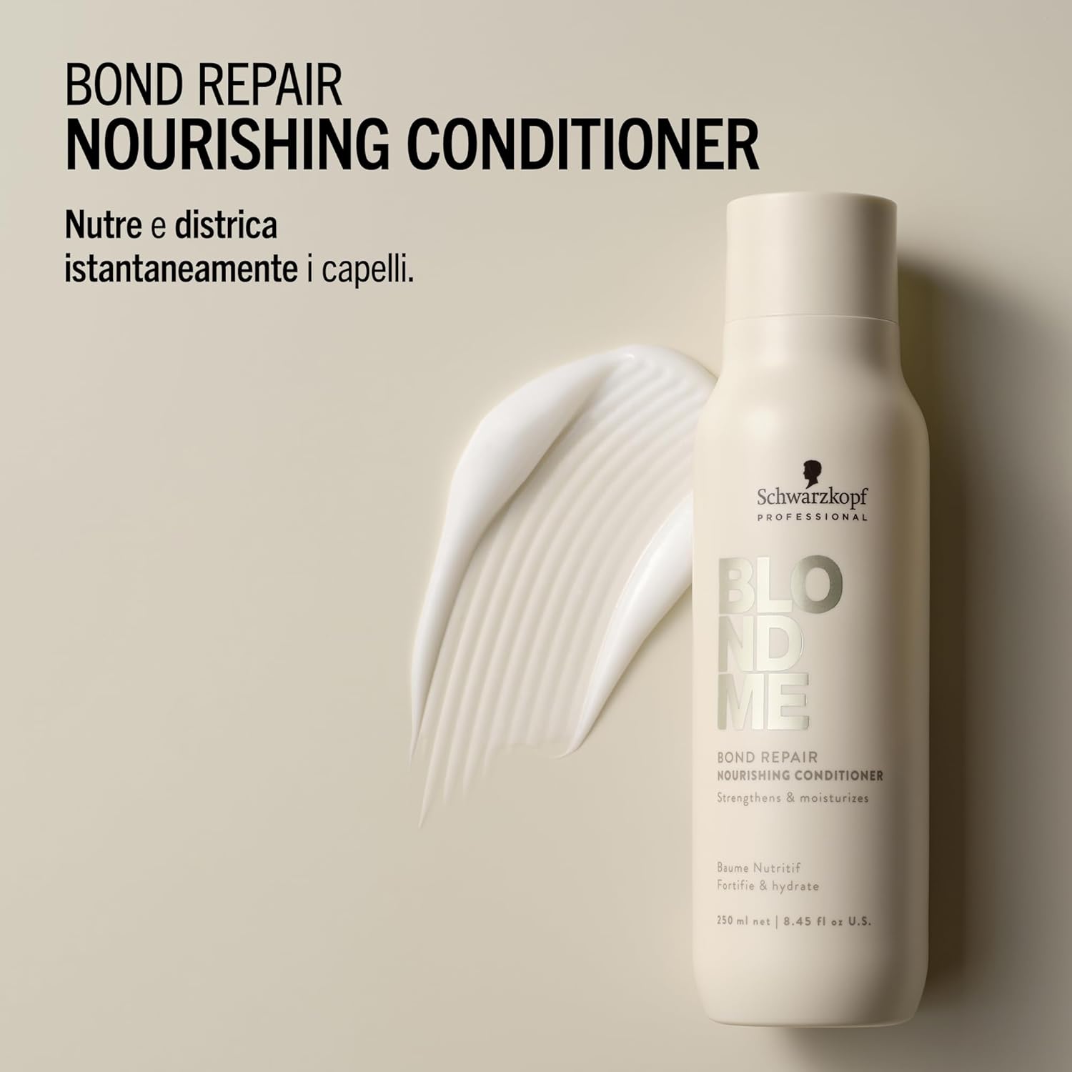 Thumbnail 3 de Schwarzkopf Professional BLONDME Bond Repair Nourishing Conditioner – Balsamo Nutriente Riparatore, Olio di Mandorla e Tè Bianco, 250 ml