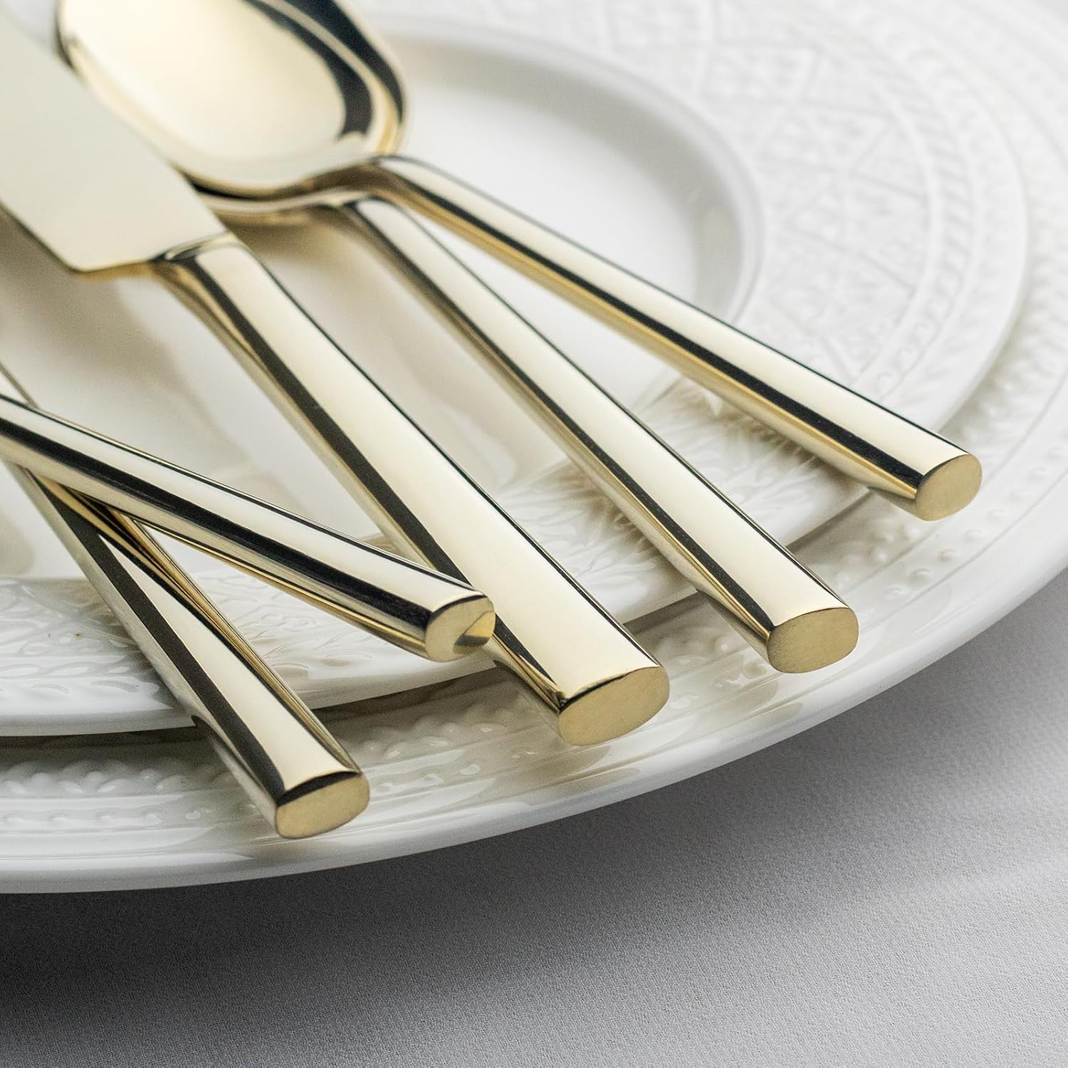 Thumbnail 2 de Alata Potter Champagne Gold 40-Piece Forged Silverware Set (Service for 8) in Stainless Steel