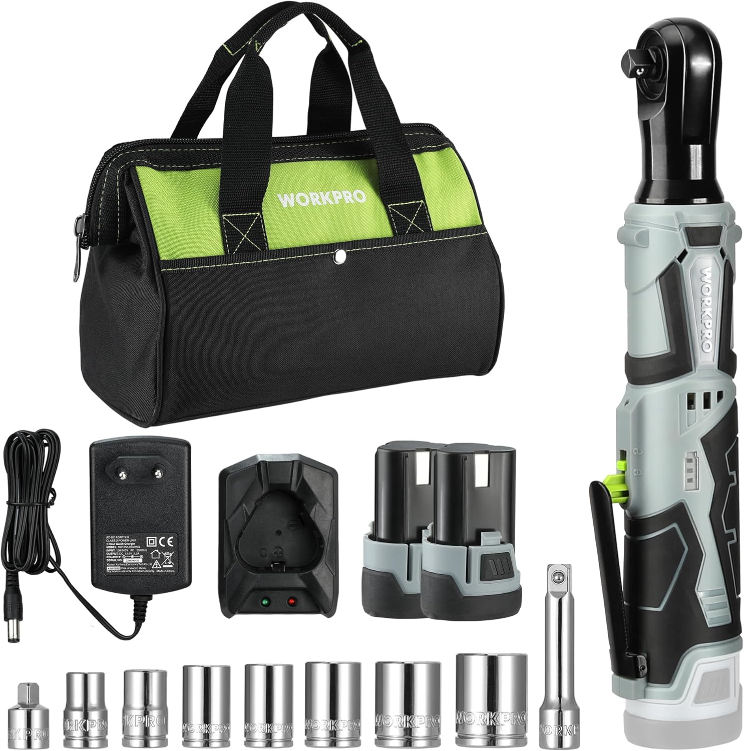 WORKPRO Llave de Trinquete Eléctrica 12V 55 N.m