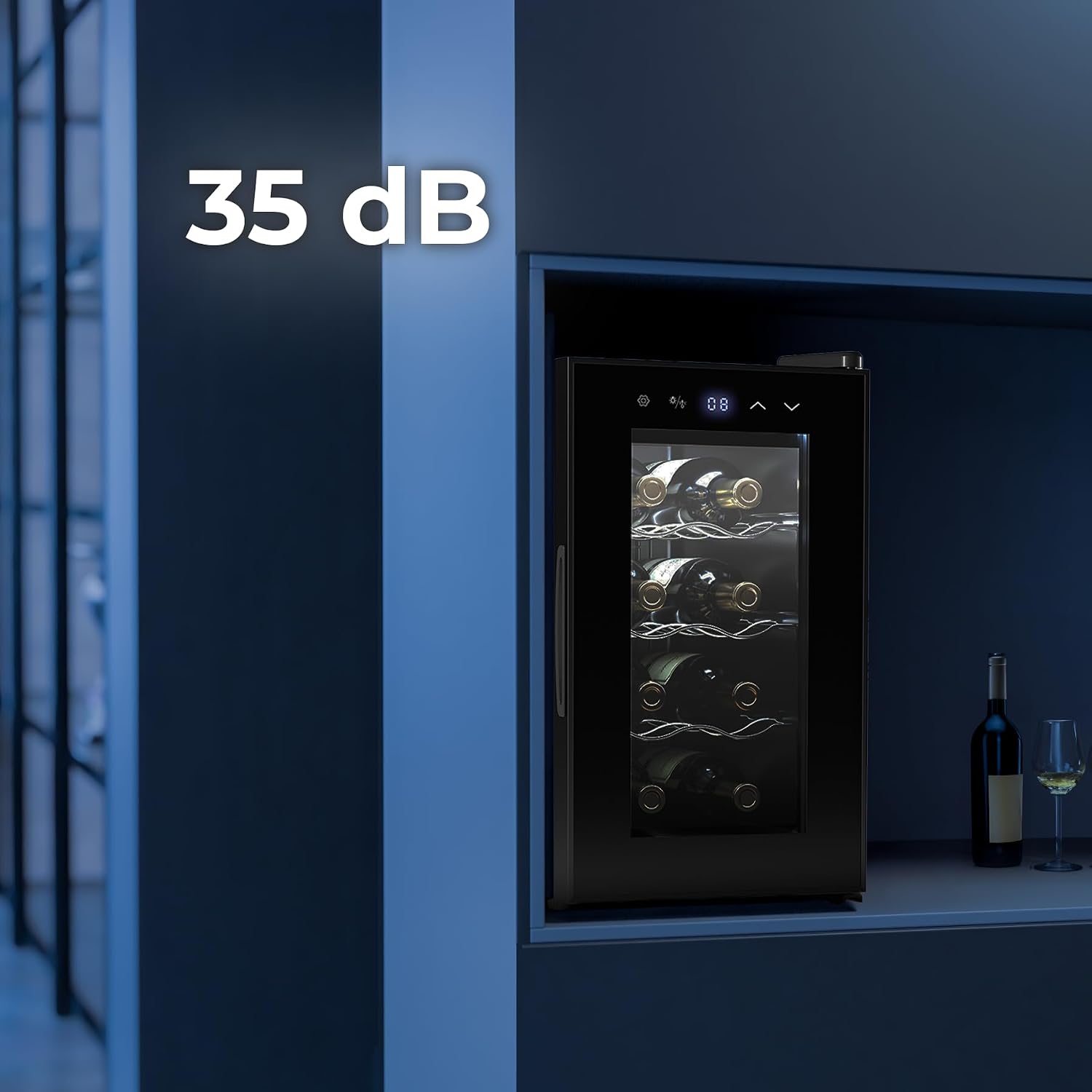 Detalle 2 de Cecotec Bolero Grandsommelier Vinoteca 8 Botellas 🍷 Enfriamiento termoeléctrico