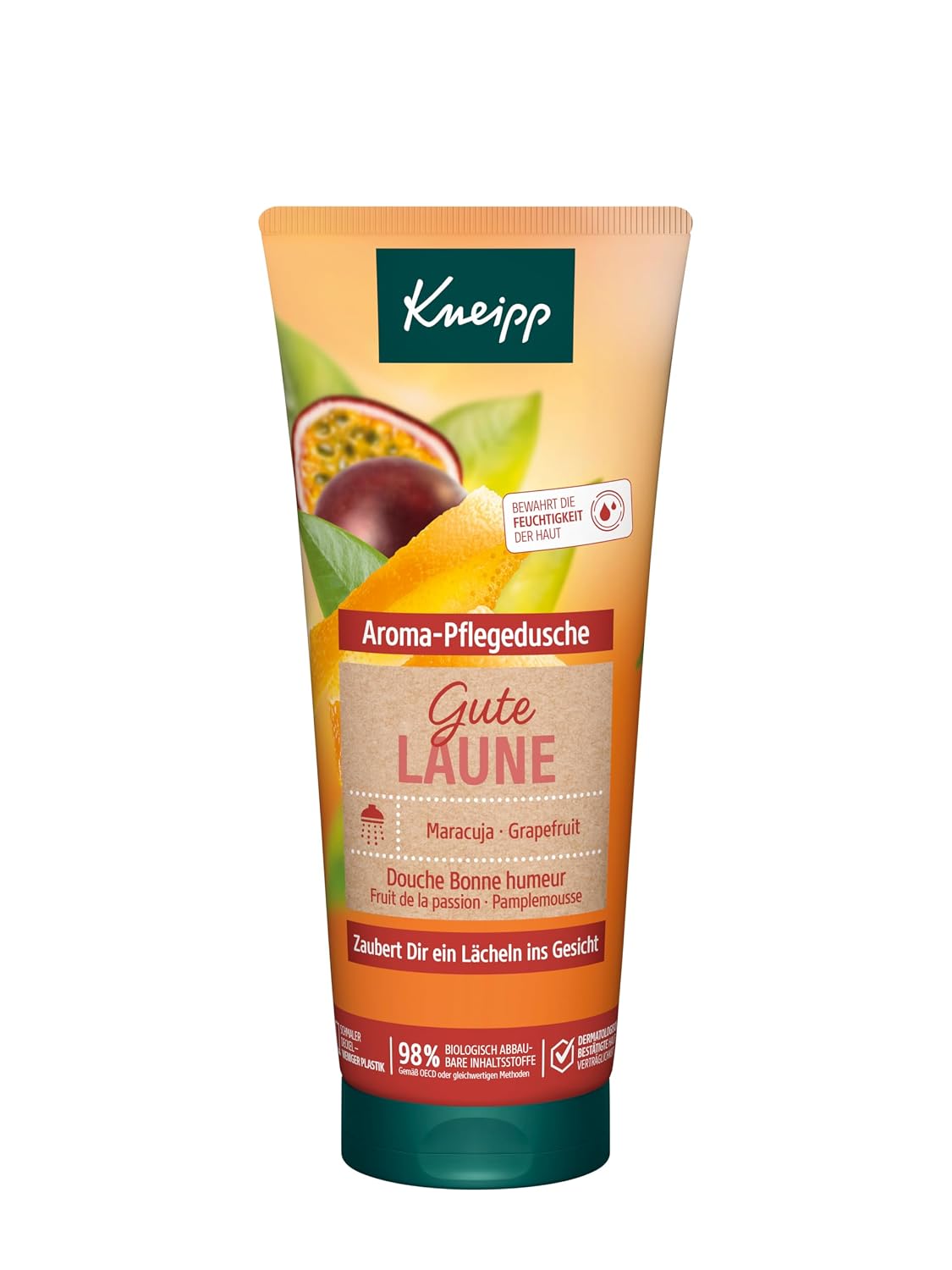 Detalle 2 de Kneipp Aroma-Pflegedusche Gute Laune – 6 x 200 ml mit Maracuja- und Grapefruit-Ölen