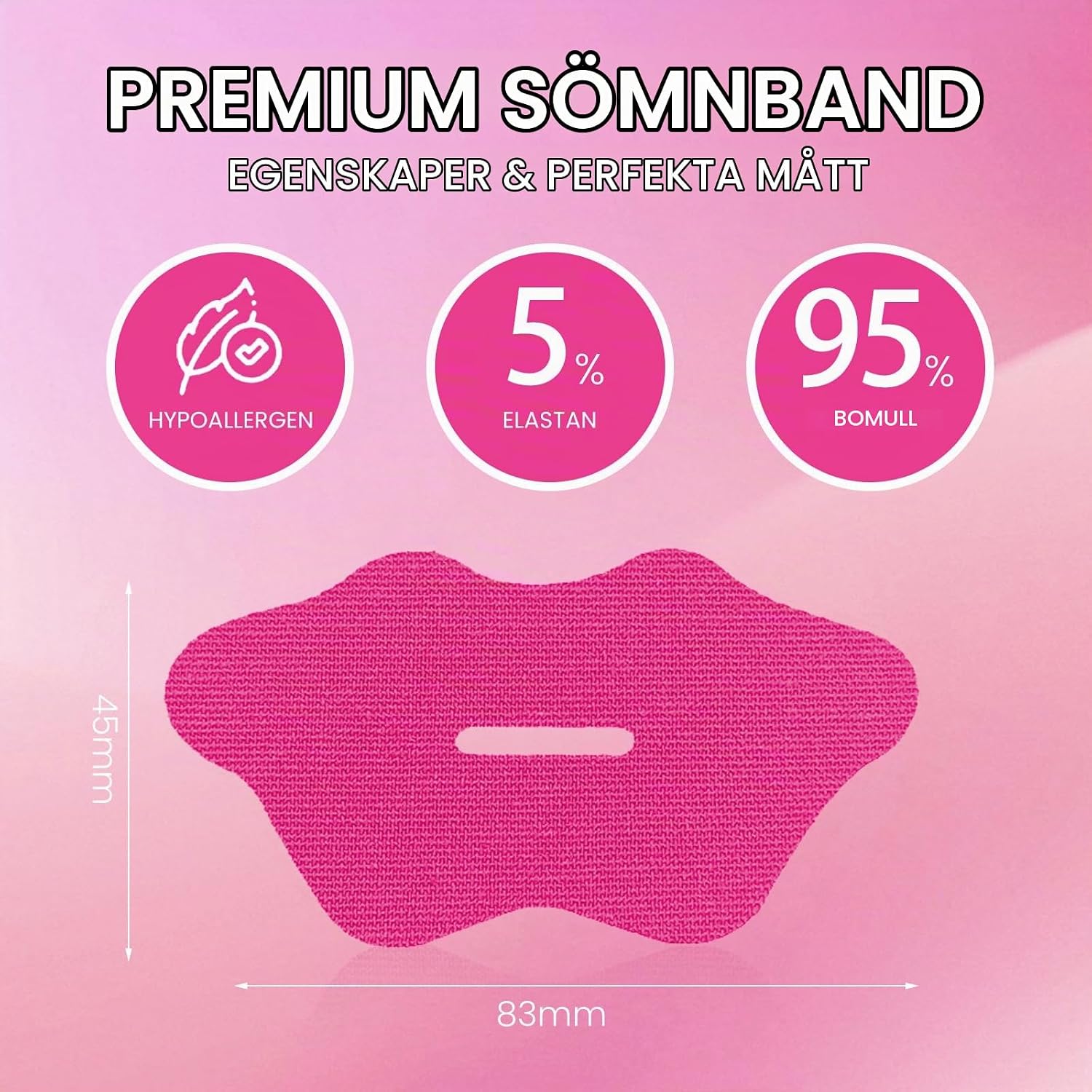 Detalle 2 de Yhemday muntejp för sömn, 60 rosa remsor med mikroporös struktur