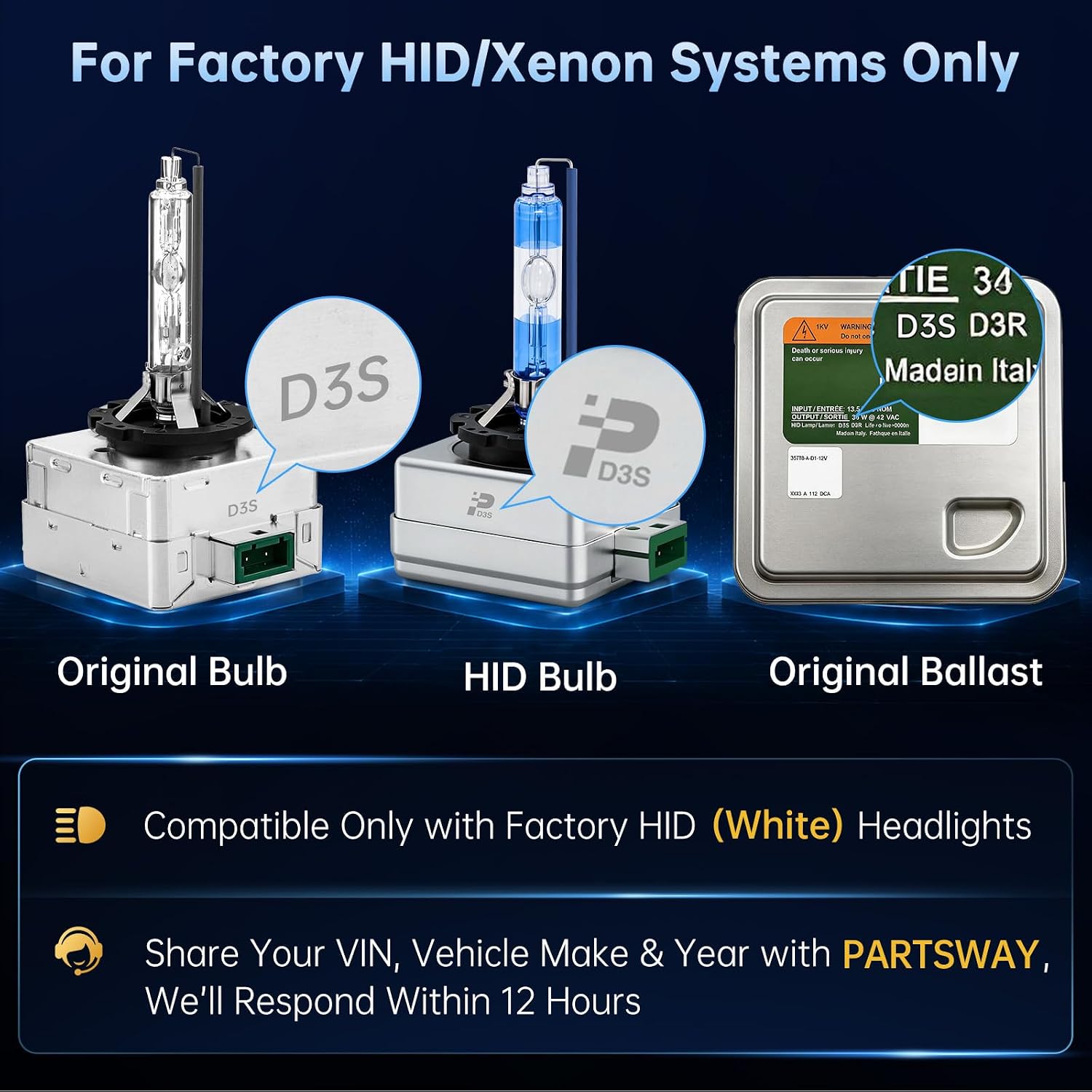 Thumbnail 6 de PARTSWAY HID Headlight Bulbs D3S