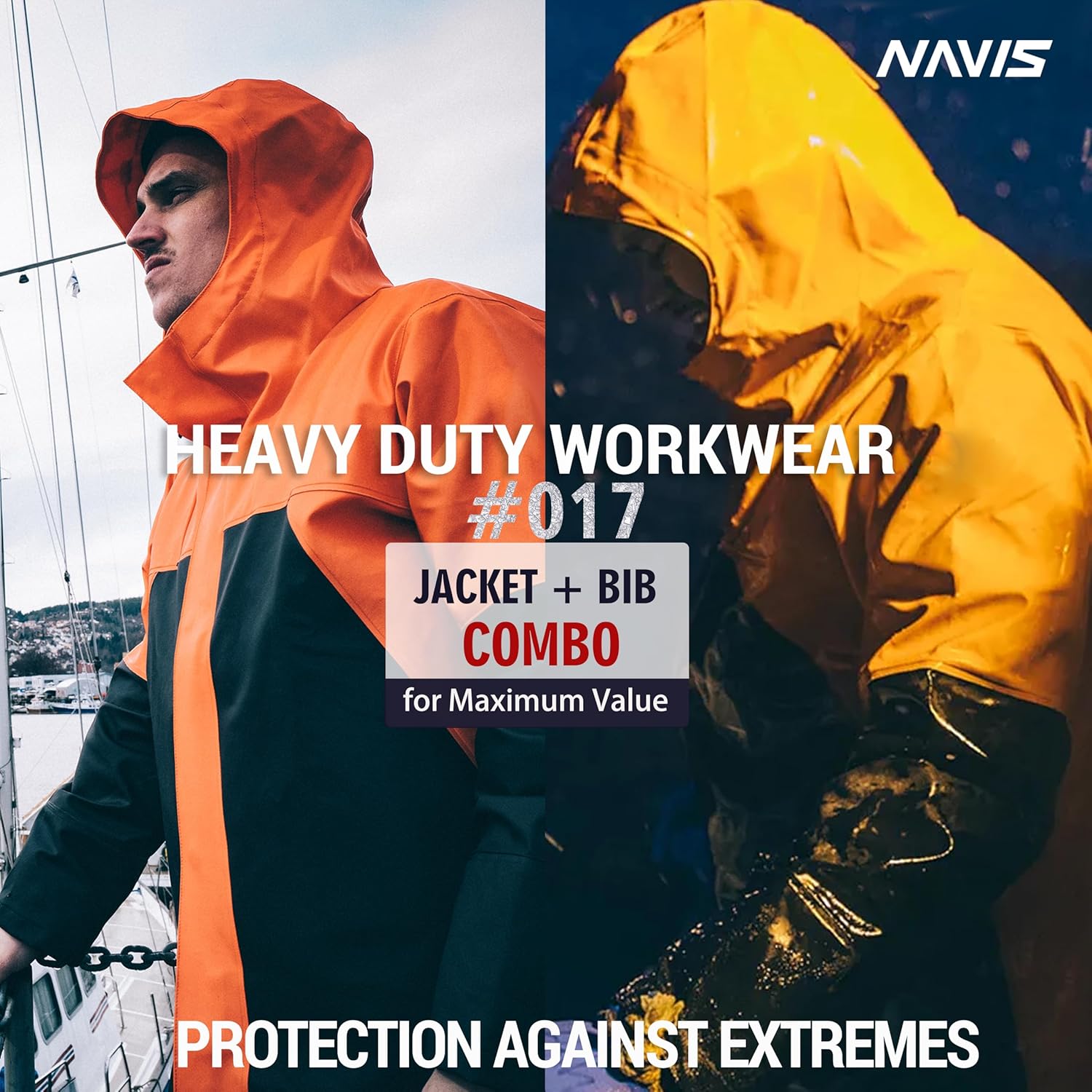 Thumbnail 1 de Men’s PRO Workwear 3-Piece Waterproof Rain Jacket & Bib Pants Set – PU waterproof foul weather suit