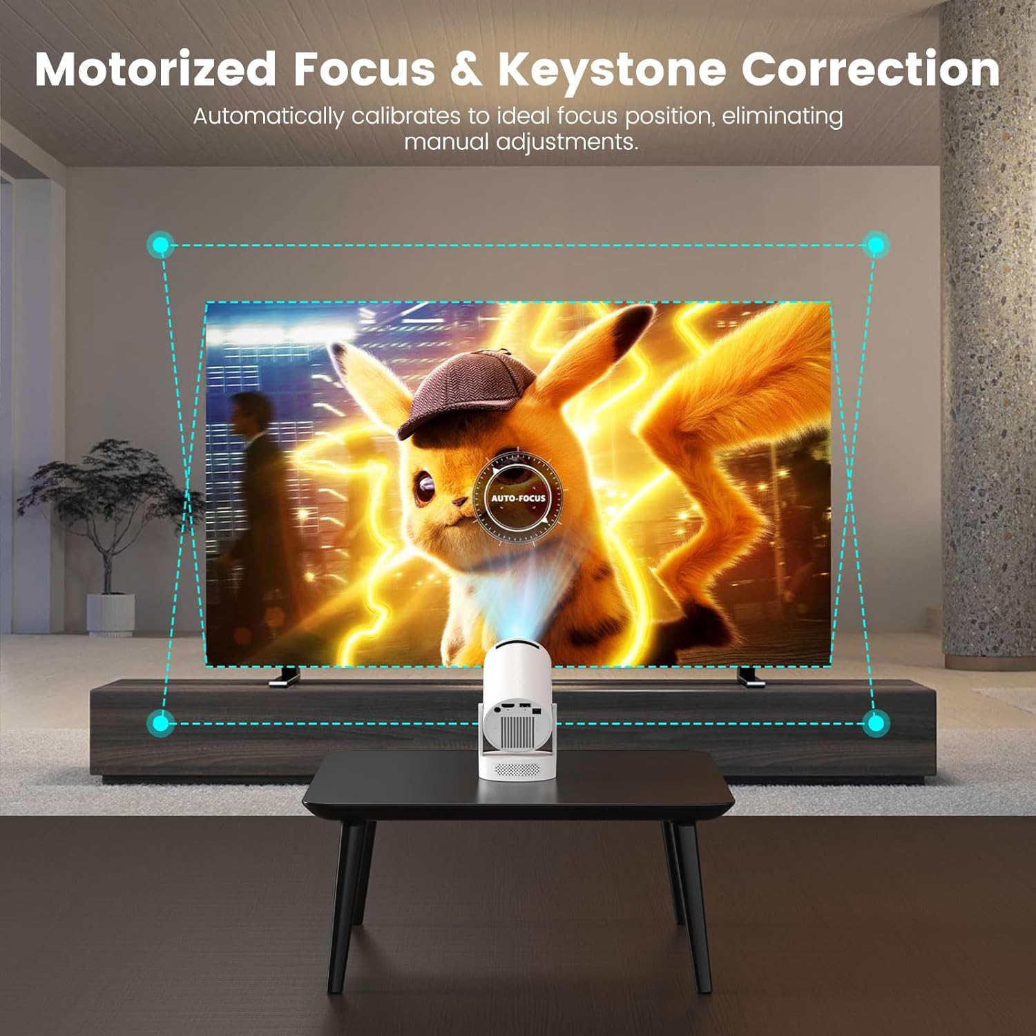 Detalle 2 de HY300 Ultra Mini Projector: 1080P, 170 ANSI, WiFi 6 & Bluetooth 5.4