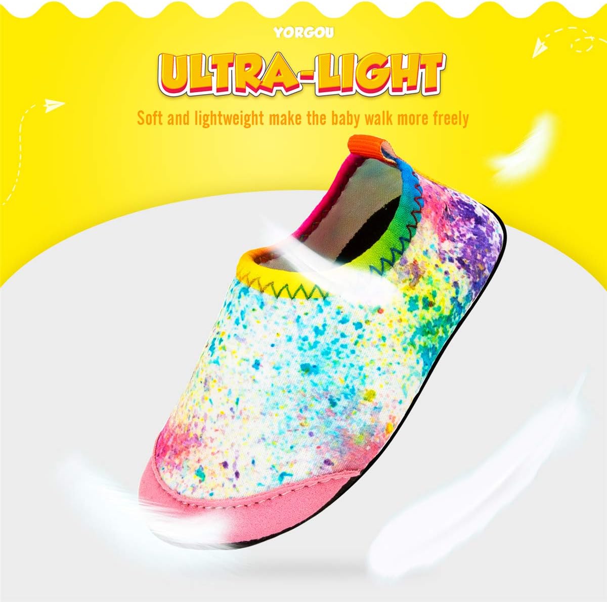 Detalle 2 de Yorgou Toddler Water Shoes for Pool & Beach – Barefoot-Style Aqua Socks with Non-Slip EVA Sole