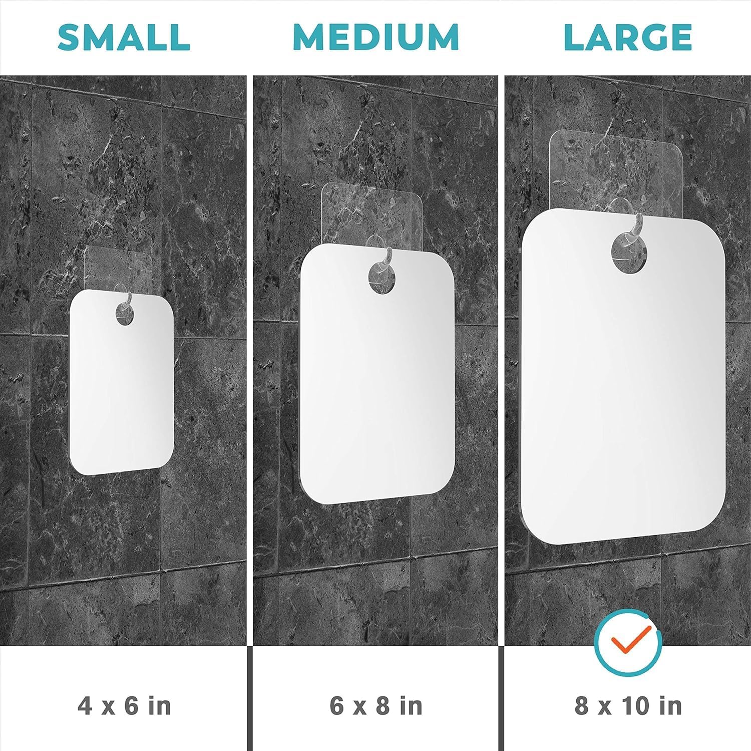 Thumbnail 5 de HONEYBULL Fogless Shower Mirror for Shaving with No-Drill Mount and Razor Hook