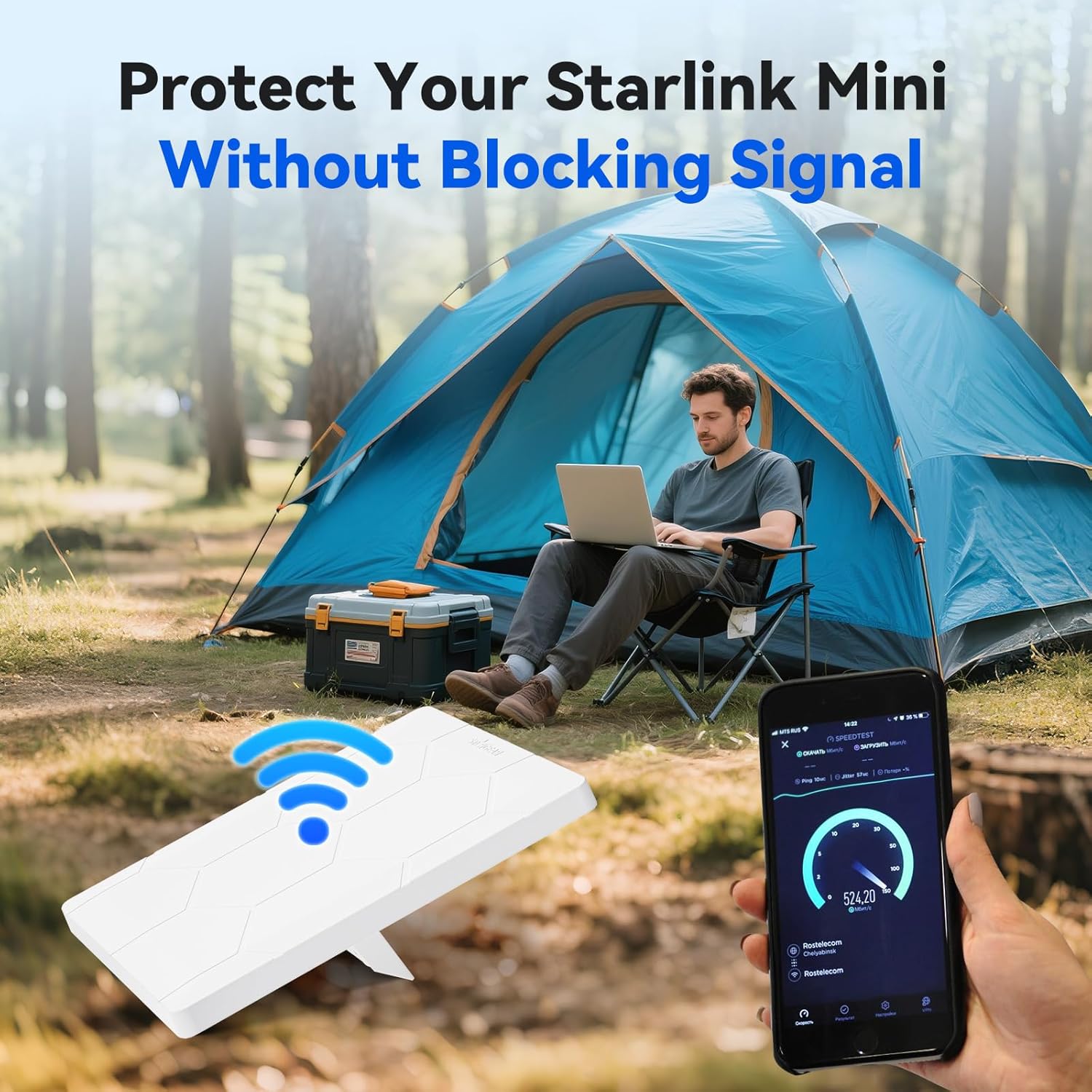 Detalle de STARGEAR Starlink Mini Case Protective Cover (Hailproof Liquid Silicone) for Outdoor Use