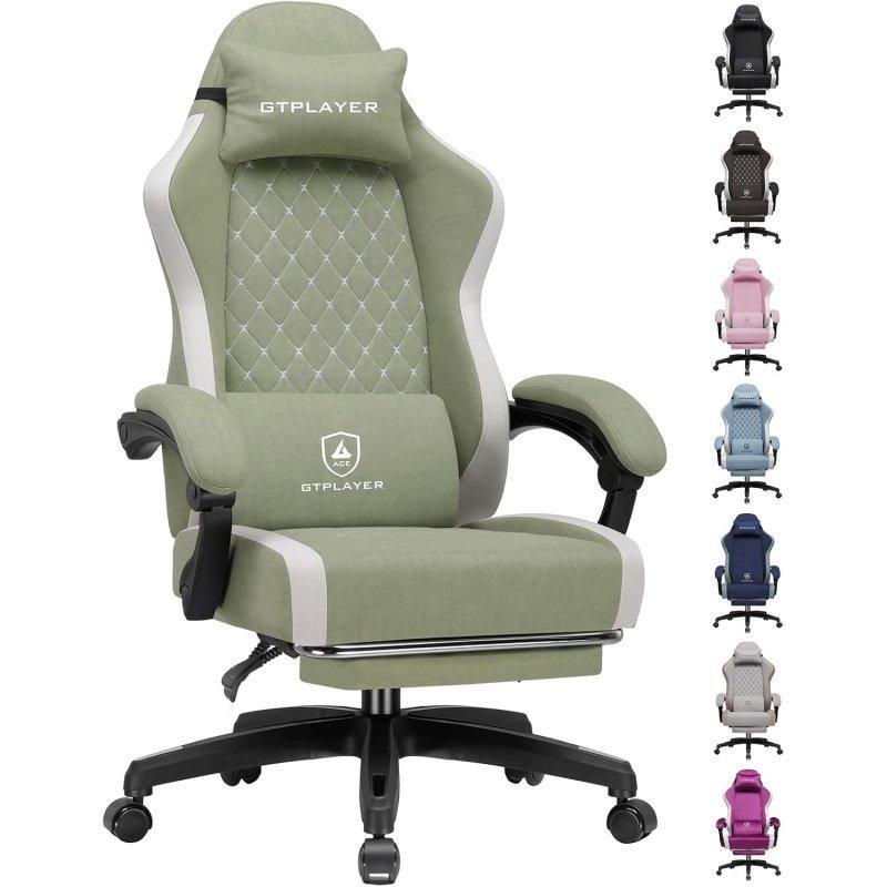 Detalle de Silla Gaming GTPLAYER ergonómica con Reposapiés y Respaldo Reclinable