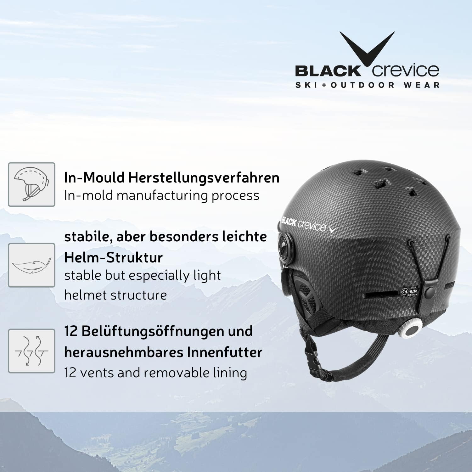 Detalle 2 de Black Crevice Gstaad Casco Sci Unisex Adulto