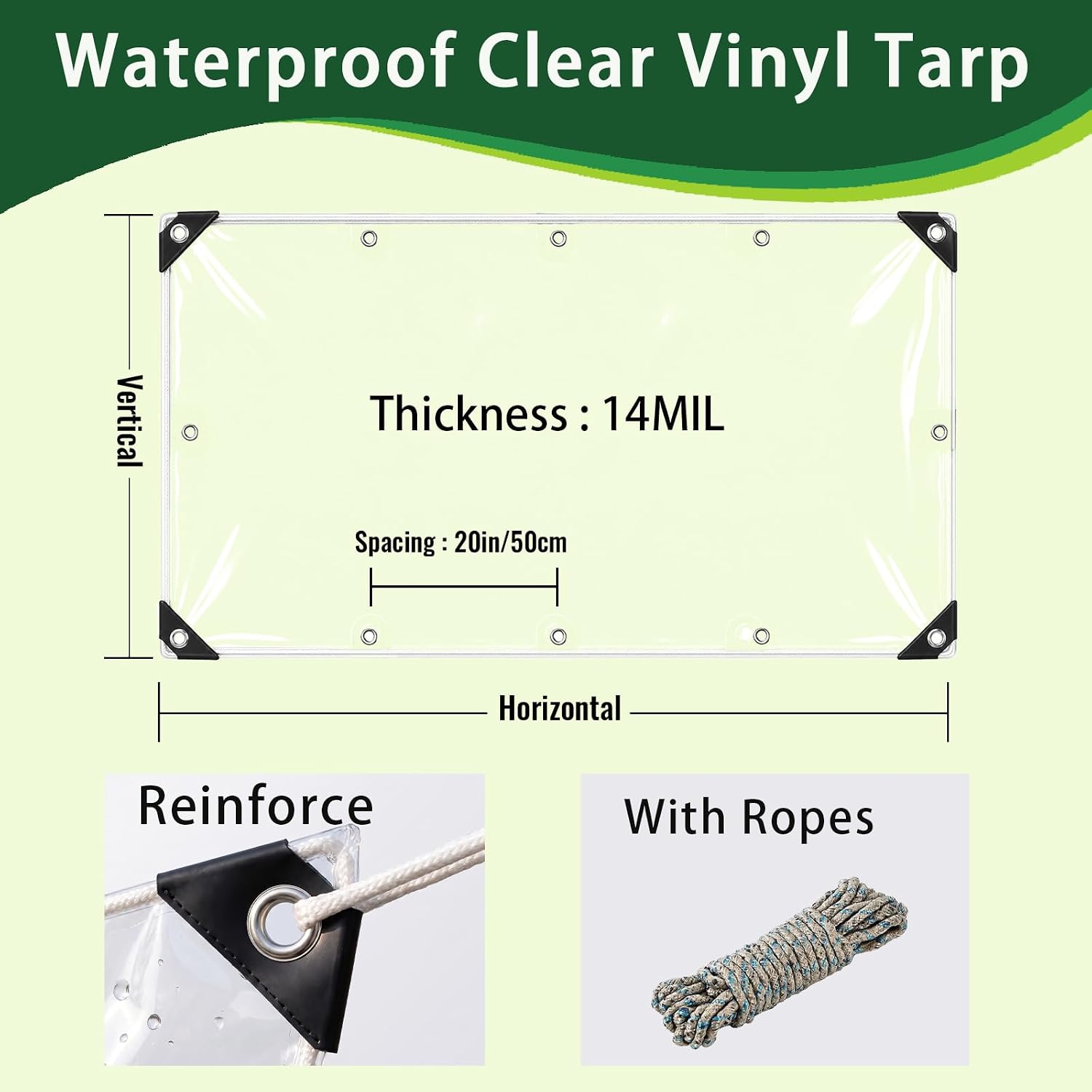 Detalle de GQZGGXX Clear Vinyl Tarp 0.35mm