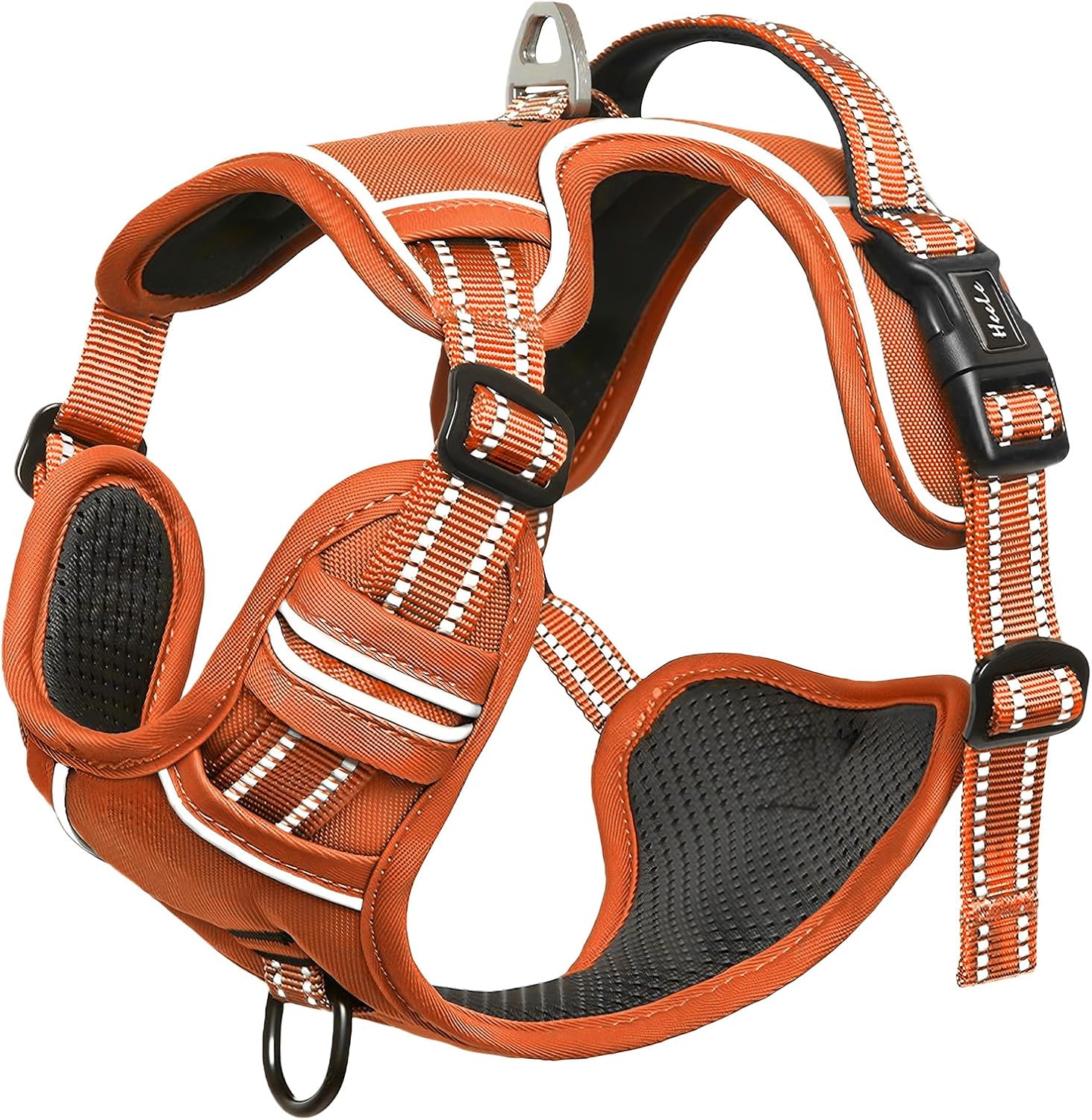 Thumbnail 1 de HEELE Dog Harness for Medium Dogs No Pull Vest Harness with Soft Padded Handle, Reflective, Pumpkin Orange, Size M