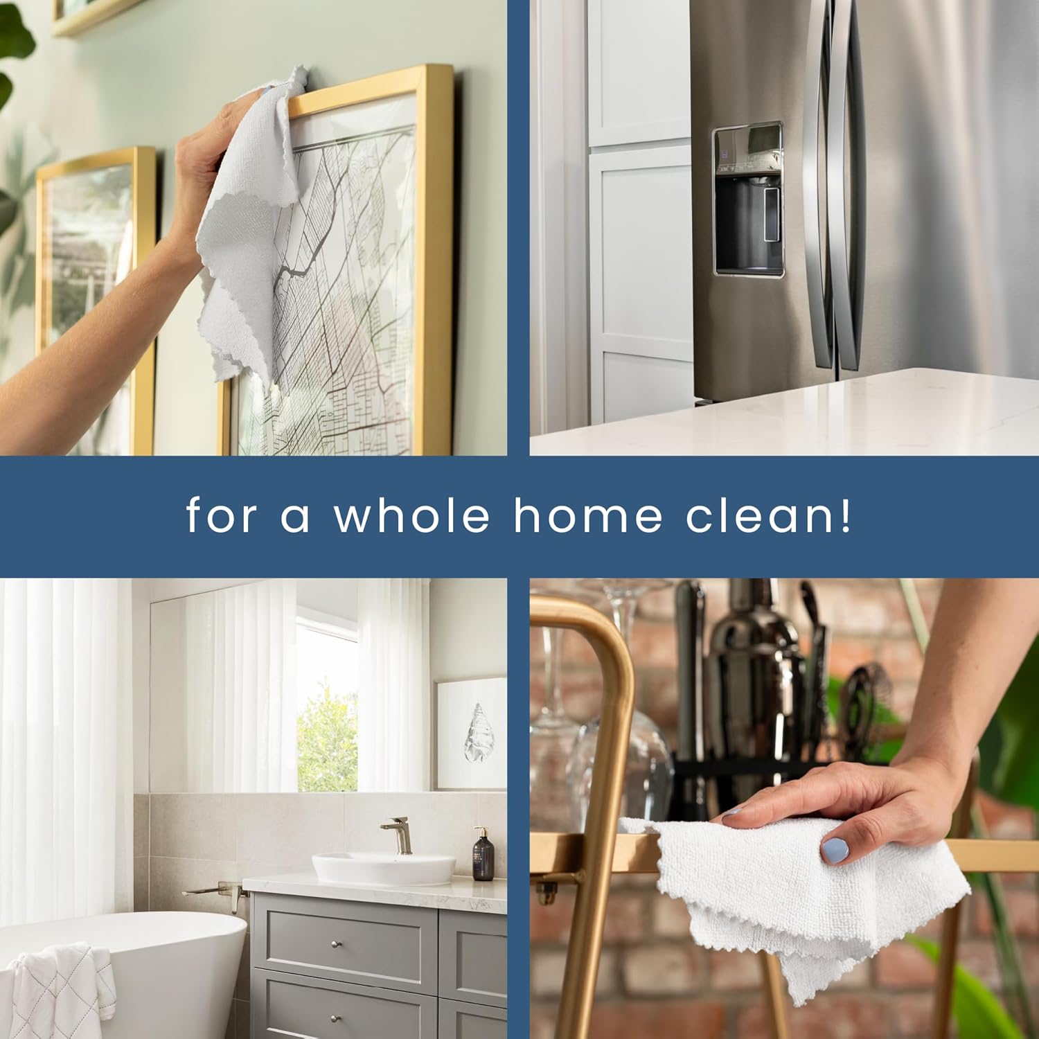 Detalle de S&T INC. 50 Pack Microfiber Cleaning Cloths with Box — Reusable, Lint-Free Towels for Home and Car Care