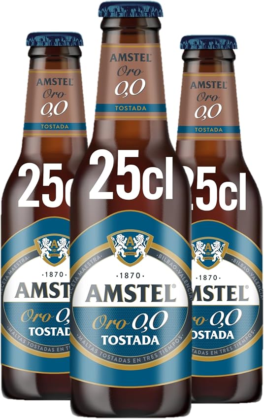Detalle 2 de Amstel Oro 0,0 Cerveza Tostada Sin Alcohol 4 Pack🍺