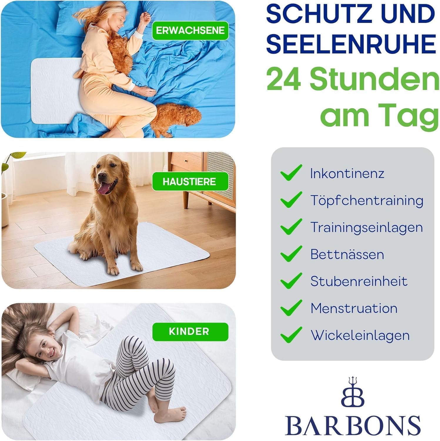 Thumbnail 4 de BARBONS Inkontinenzunterlage 75x90 waschbar
