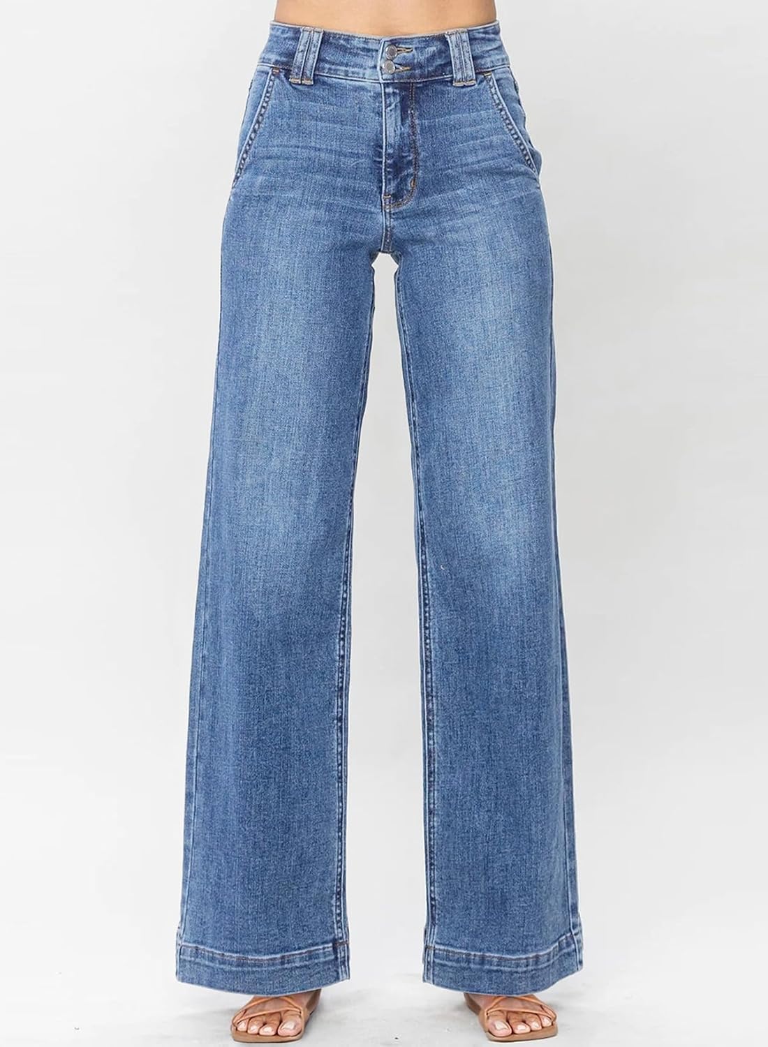 Thumbnail 3 de Astylish Women’s High-Waisted Wide-Leg Straight Jeans with Tummy Control