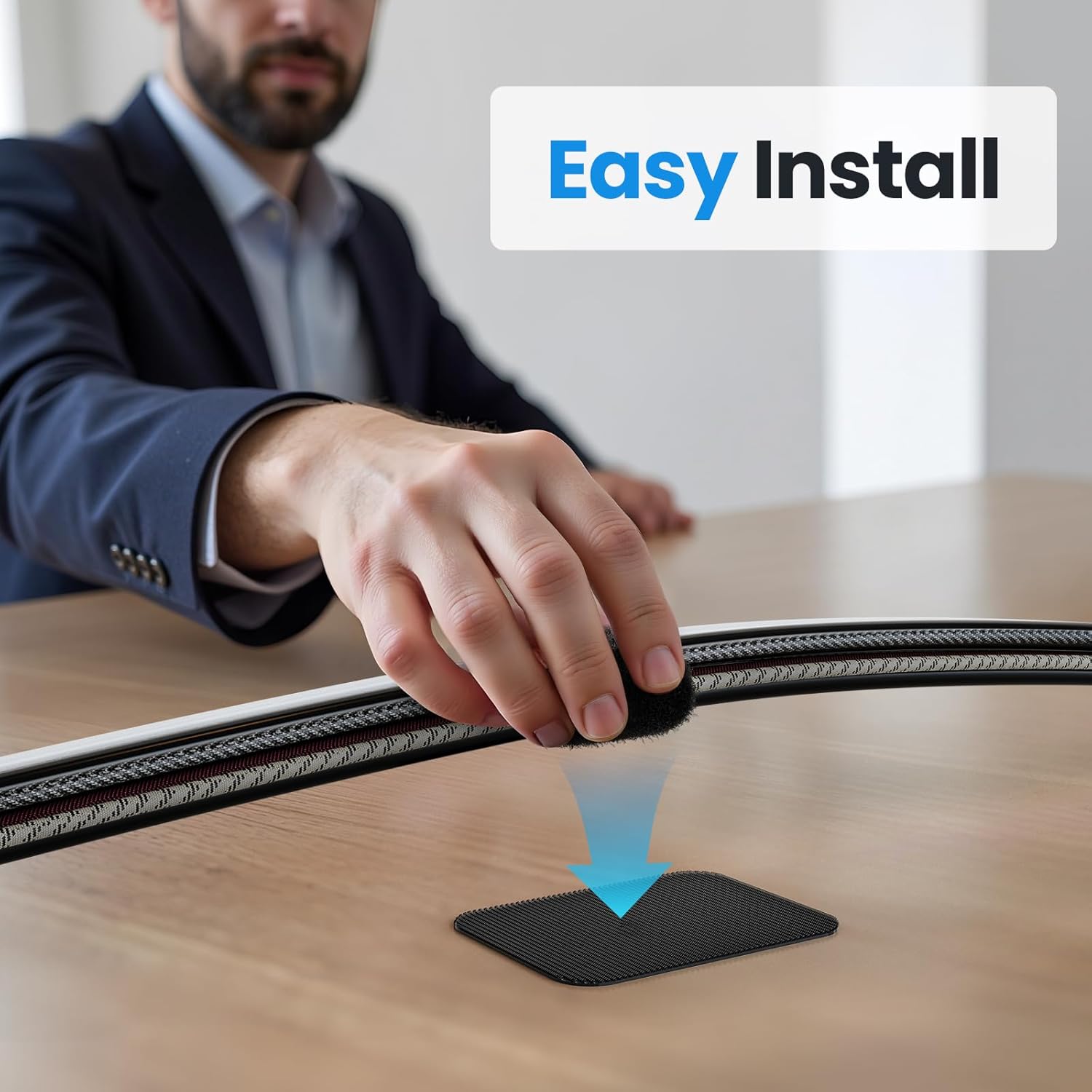 Detalle de fansto 20-Cable Clips kabelbeheer met verstelbare banden en kleefhaken