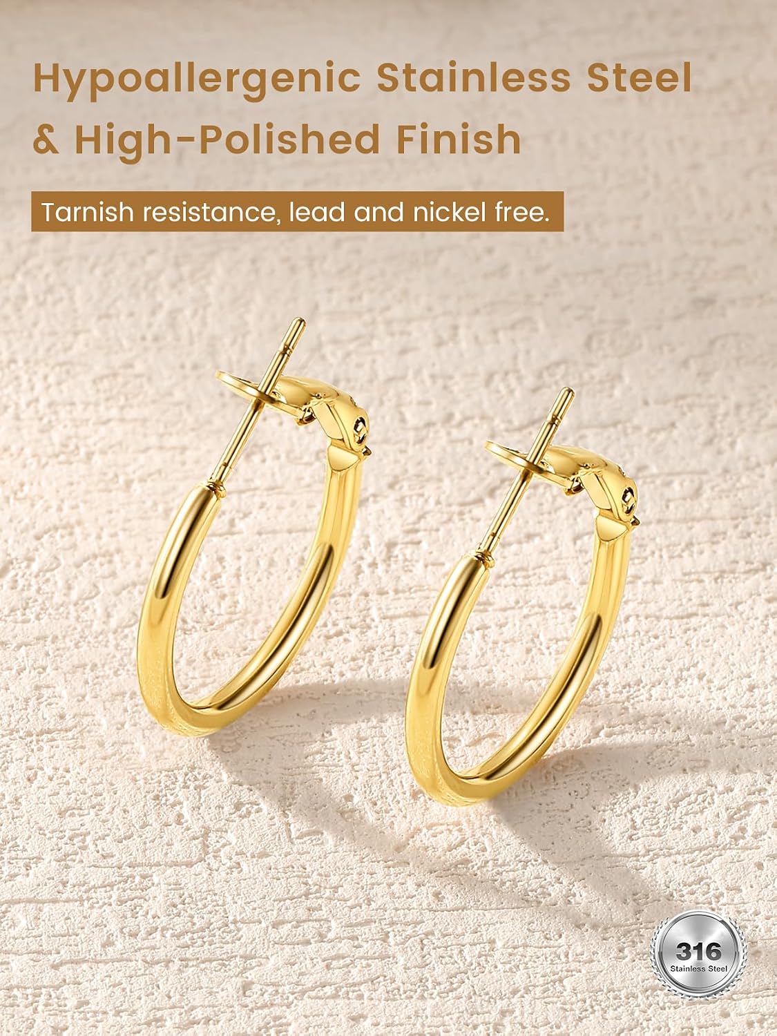 Detalle 2 de GoldChic Aros 40 mm minimalistas
