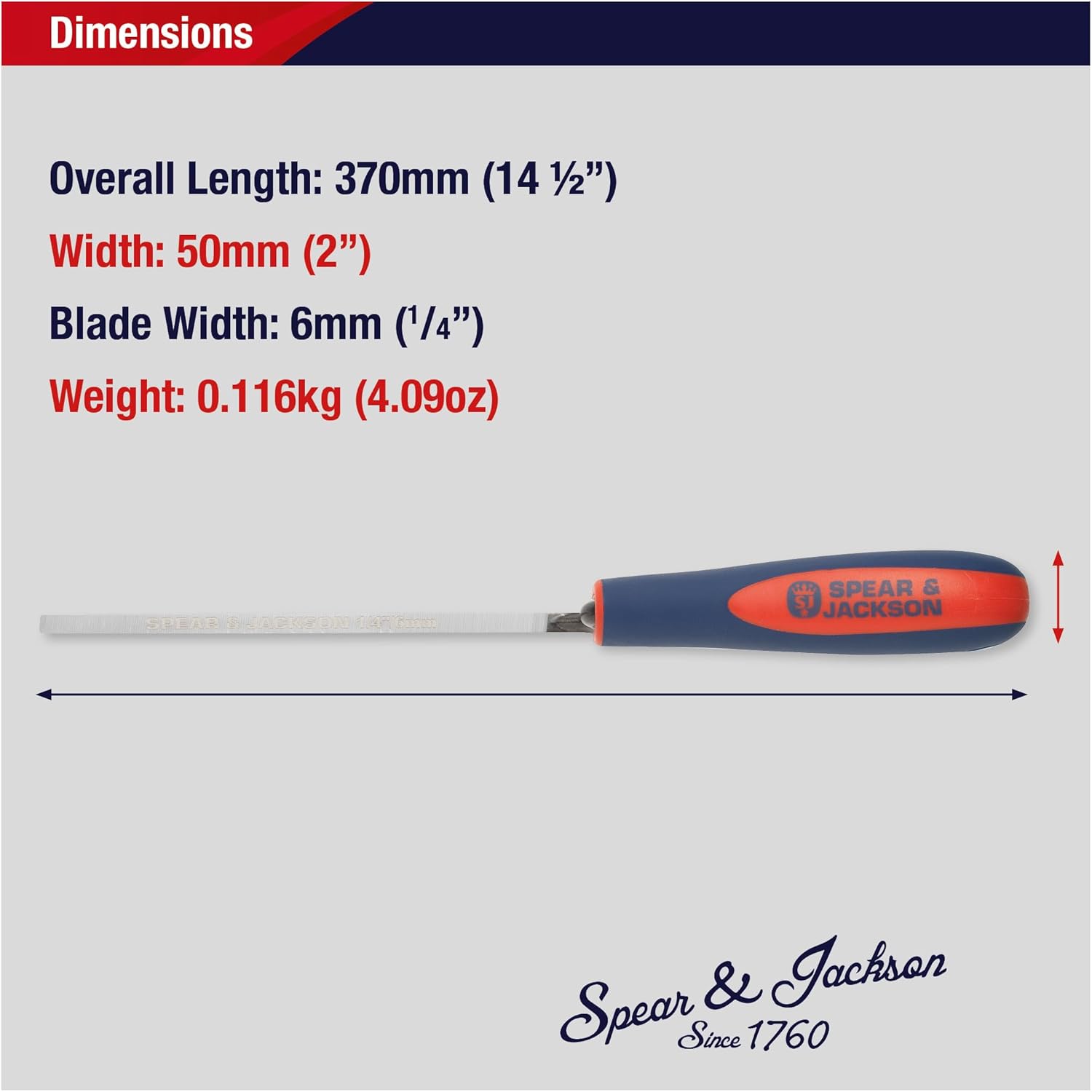 Detalle 2 de Spear & Jackson TUCK14SF ¼" Tuck Pointer with Soft-Feel Handle (6mm) – Carbon Steel Masonry Tool
