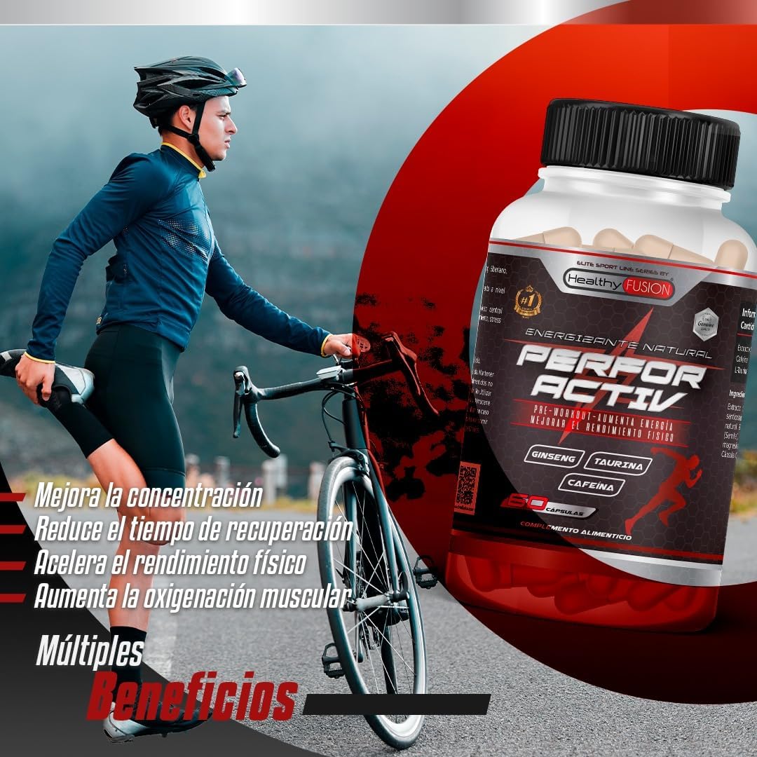 Detalle de Healthy Fusion Perfor Activ ⚡ Pre-Entreno, 60 cápsulas