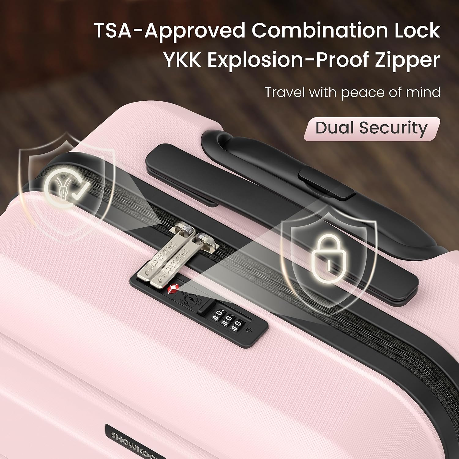 Thumbnail 3 de SHOWKOO Luggage Sets 3-Piece 93L Pink 💼