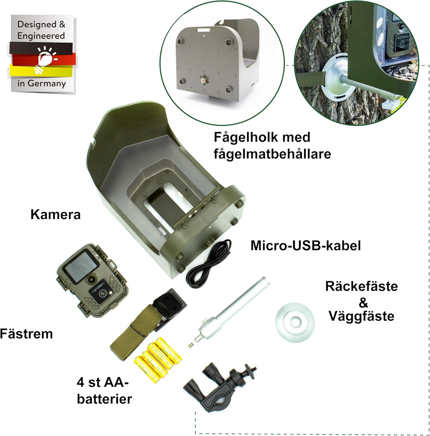 Detalle de Technaxx TX-165 fågelmatare med Full HD-kamera, 100° vidvinkel och nattsyn