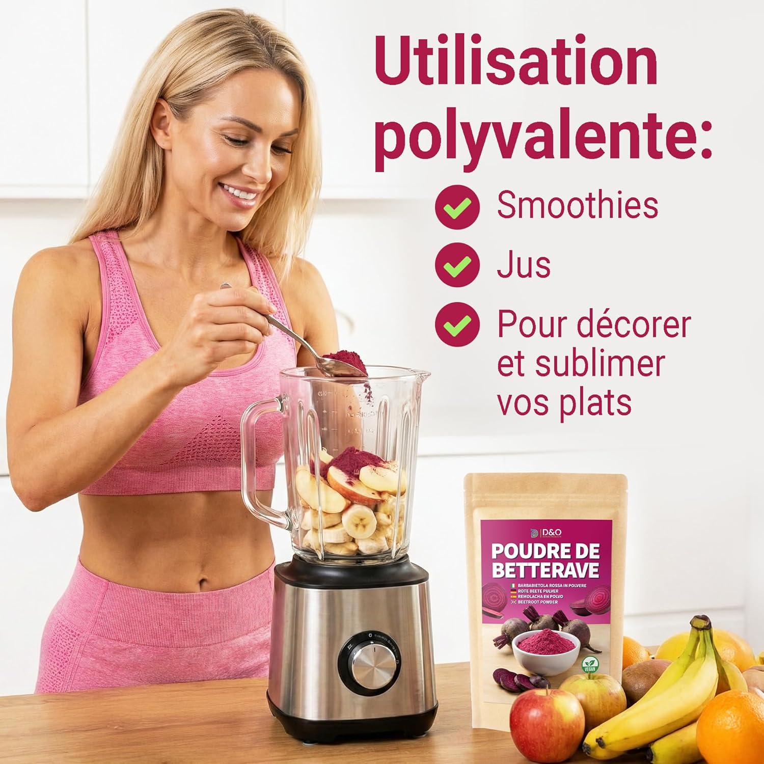 Thumbnail 2 de DETOX ORGANICA Poudre de betterave rouge 100% naturelle (250 g) – colorant alimentaire vegan, à utiliser chaud ou froid