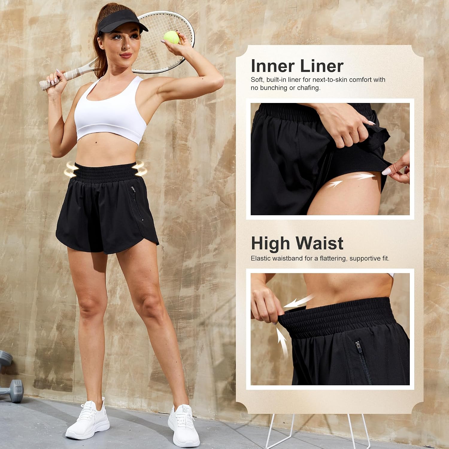 Detalle 2 de CE' CERDR Women's Athletic Shorts, 5-Pack
