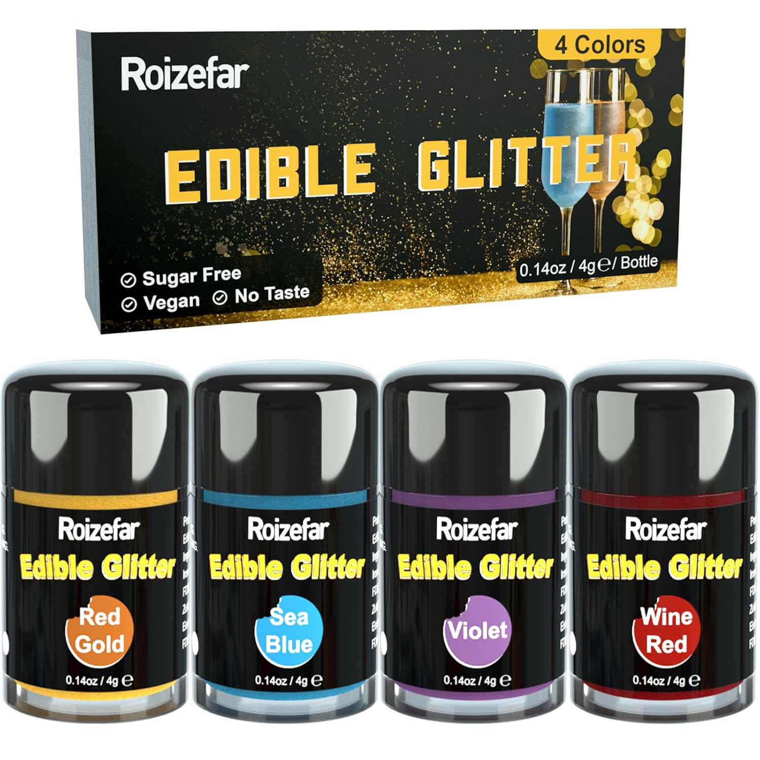 Roizefar Essbares Glitzer Set 4 g 🍰