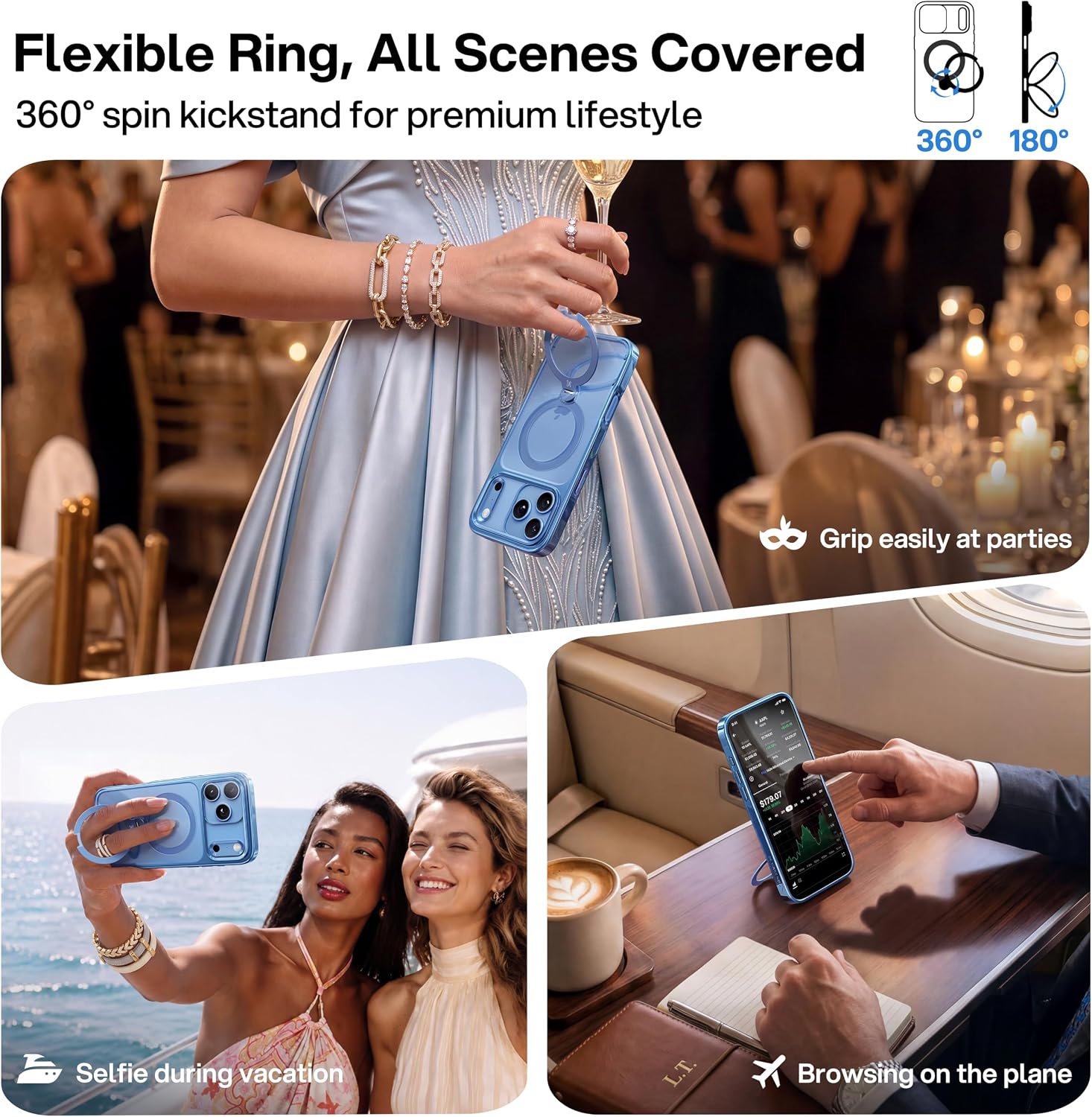 Detalle de CASEKOO MagicStand Pro Case for iPhone 18 Pro Max, Glacier Blue, MagSafe