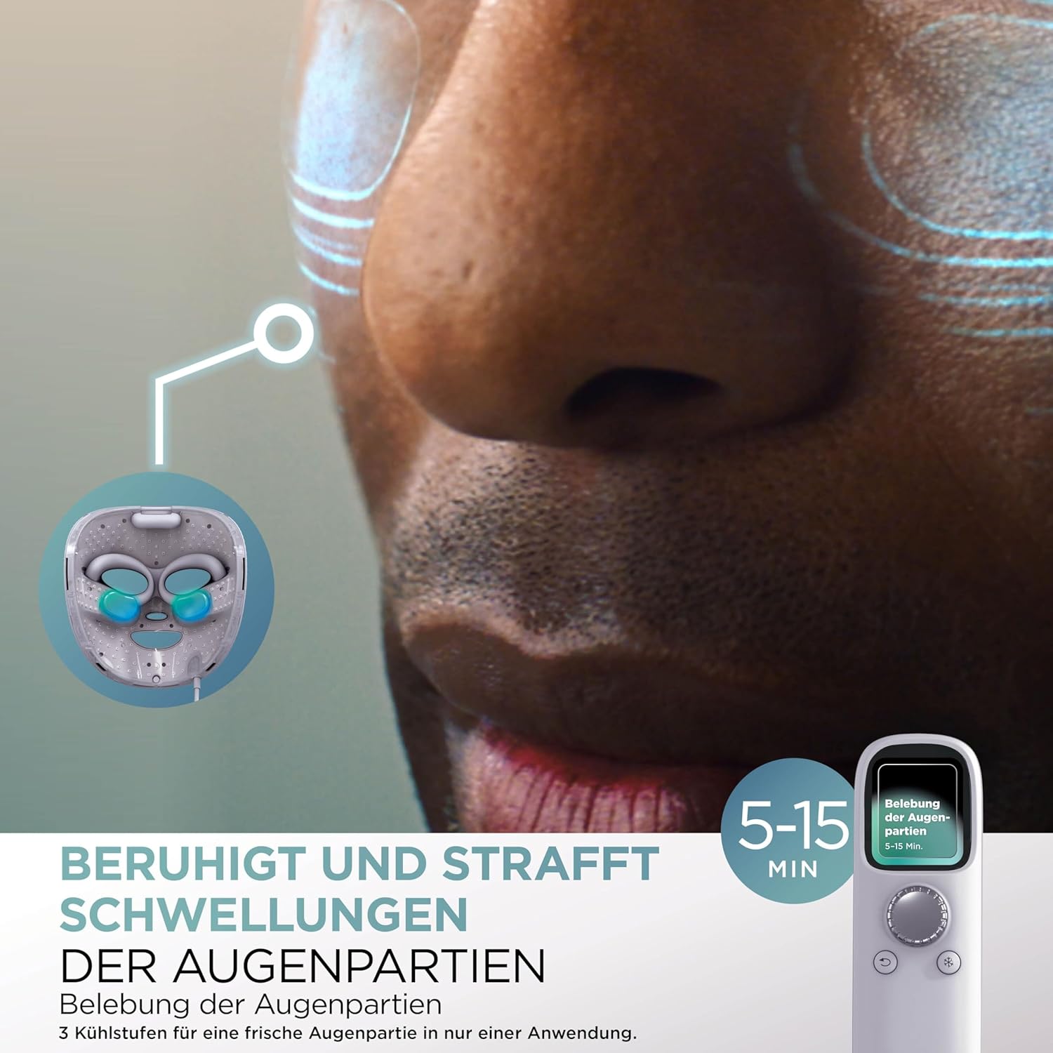 Thumbnail 6 de Shark CryoGlow LED Maske – LED-Lichttherapie mit Kühlung der Augenpartie (Kühles Lila, FW312EUPL)
