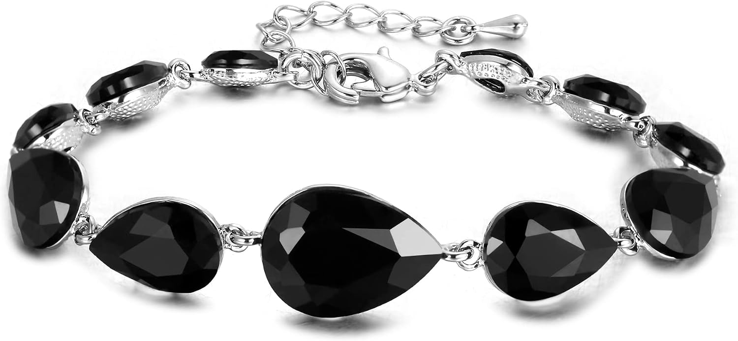 Detalle de Bracelet Clearine Concis Femme – Forme goutte d'eau avec cristal et strass, cadeau élégant