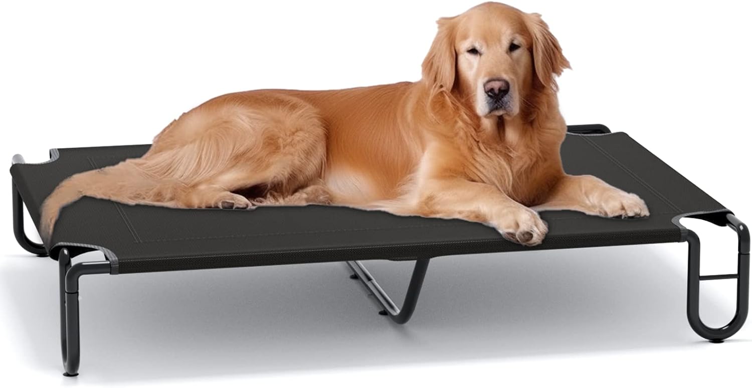 Detalle de FAYDUDU Elevated Dog Bed: Portable Raised Mesh Bed for Indoor and Outdoor Use
