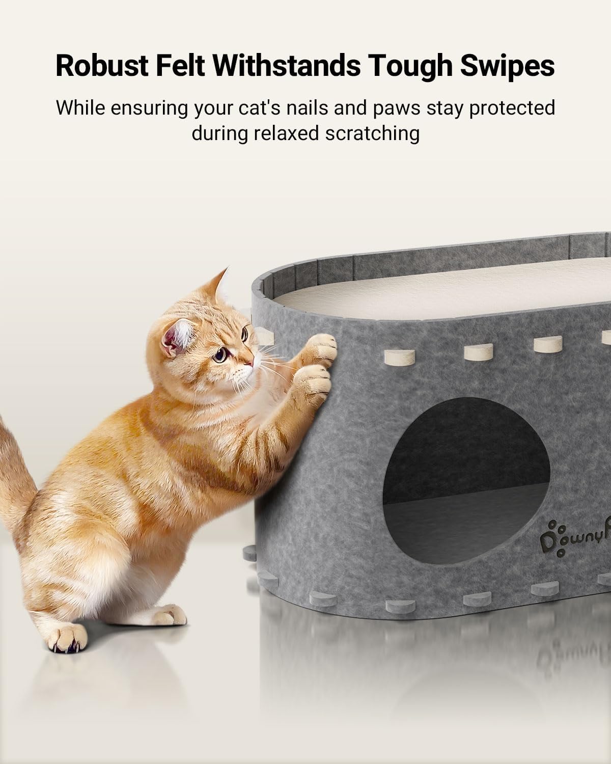 Thumbnail 4 de DownyPaws Cat Cave Bed, Light Gray