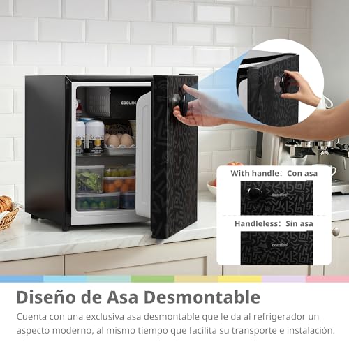 Detalle de COMFEE' 43L Refrigerador Mini Compacto 1 Puerta con Chill Box 0–10 °C, Negro